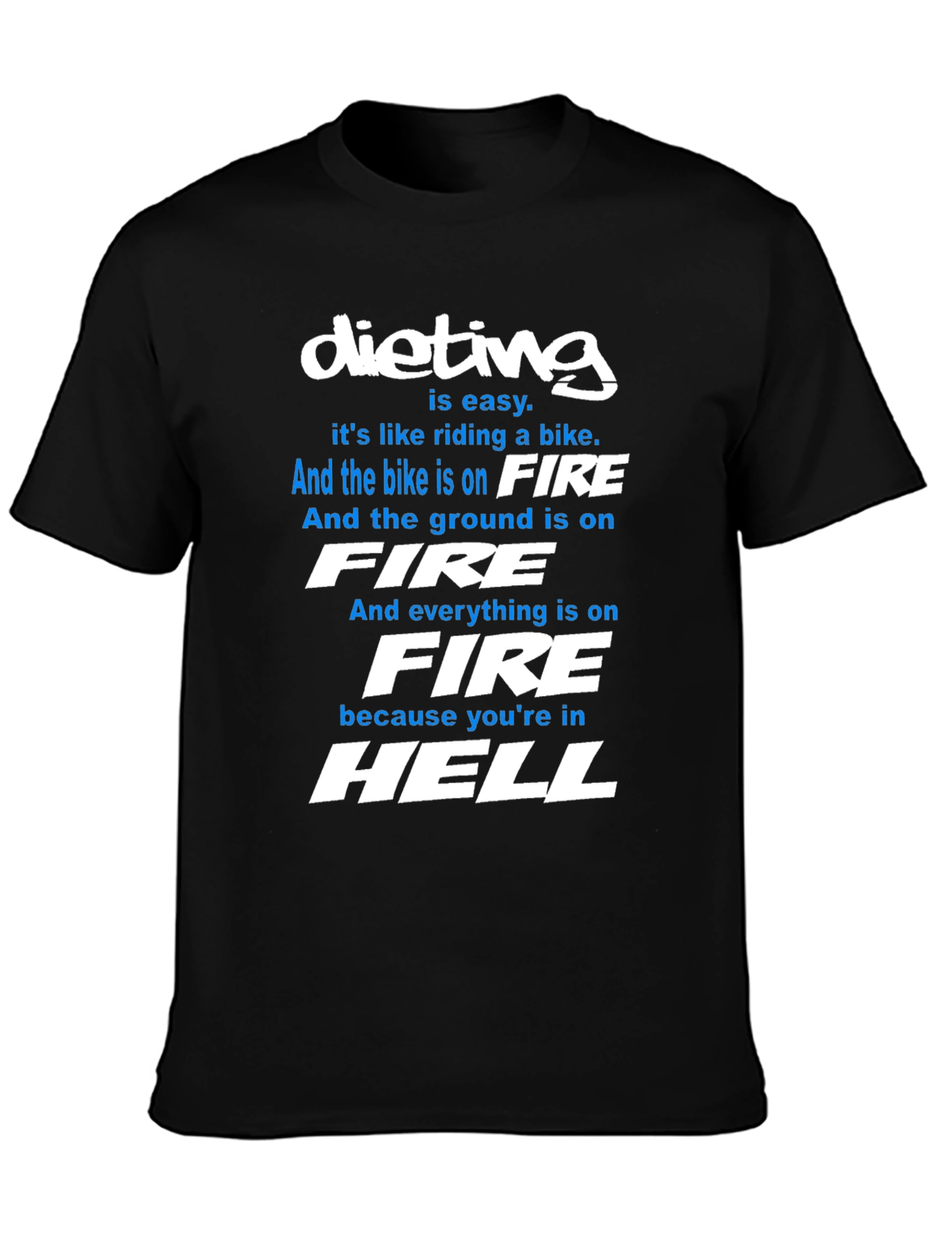 Black Dieting is Hell T-Shirt - Funny Fitness Motivation view 3