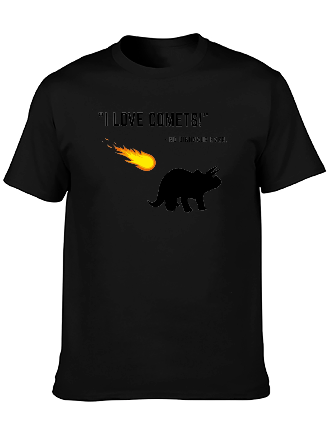 Black Dinosaur Comet T-Shirt - No Dinosaur Ever! view 3