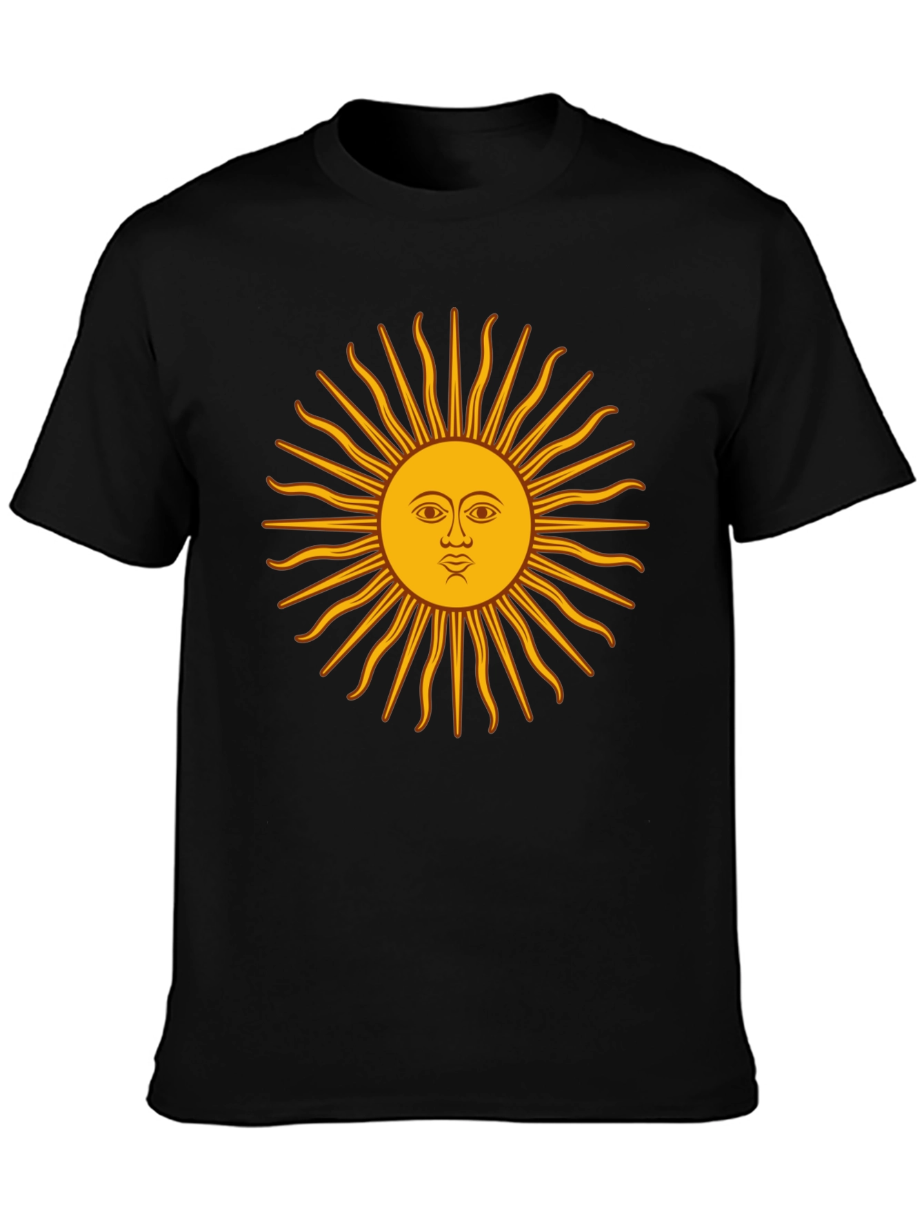 Black Graphic Sun T-Shirt - Casual Black Tee view 3