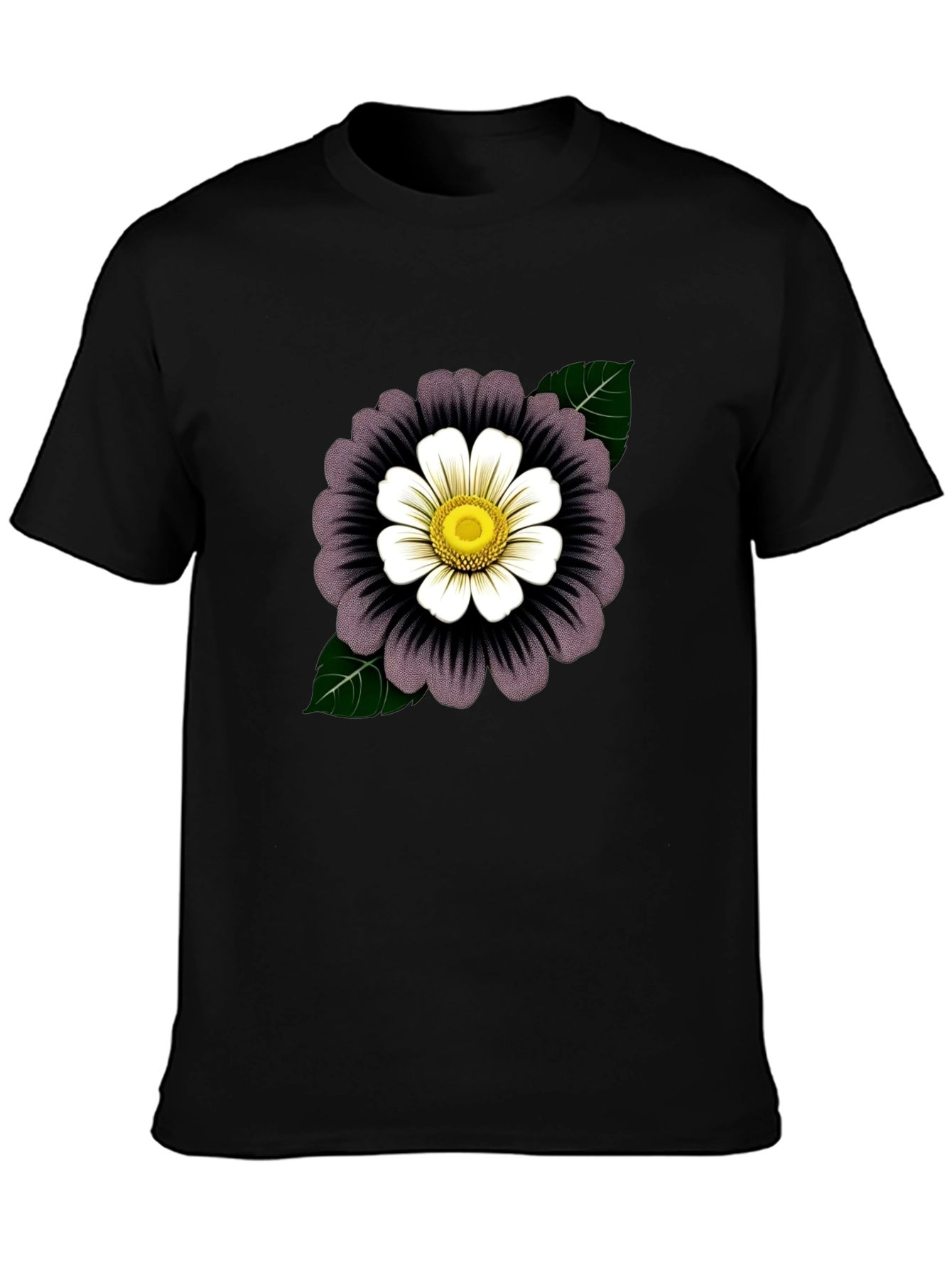 Black Floral Graphic Tee - Stylish Black T-Shirt view 3