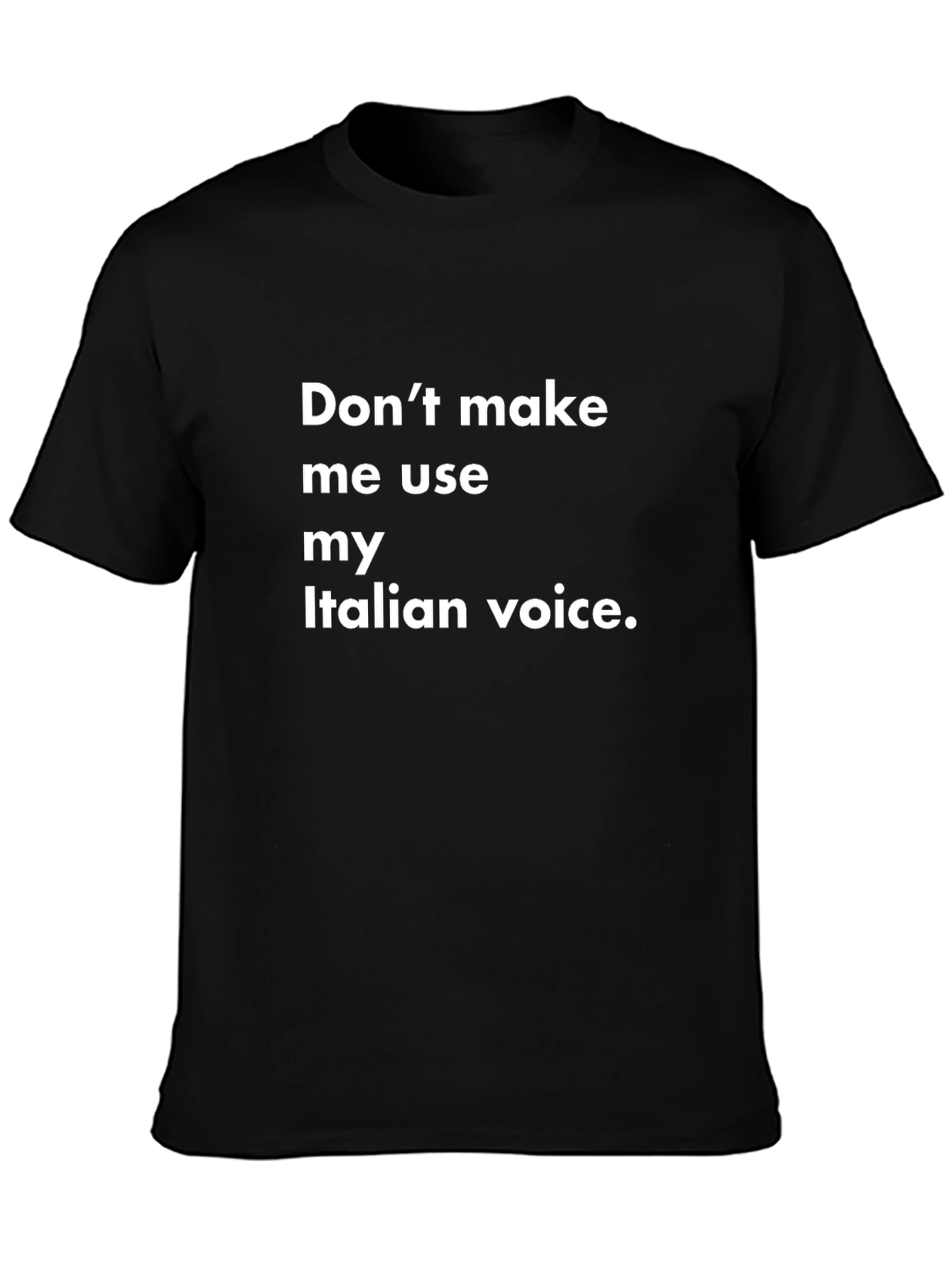 Black Italian Voice T-Shirt - Humorous Graphic Tee view 3