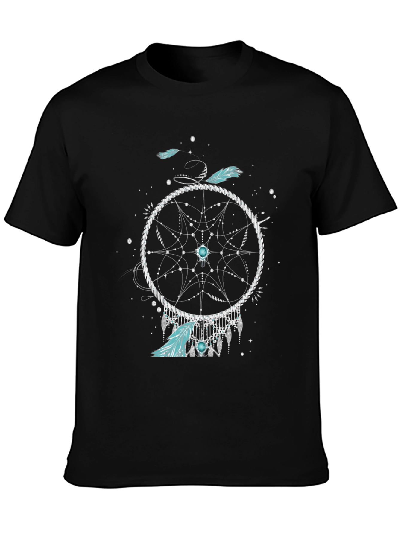 Black Dreamcatcher Graphic T-Shirt - Black view 3