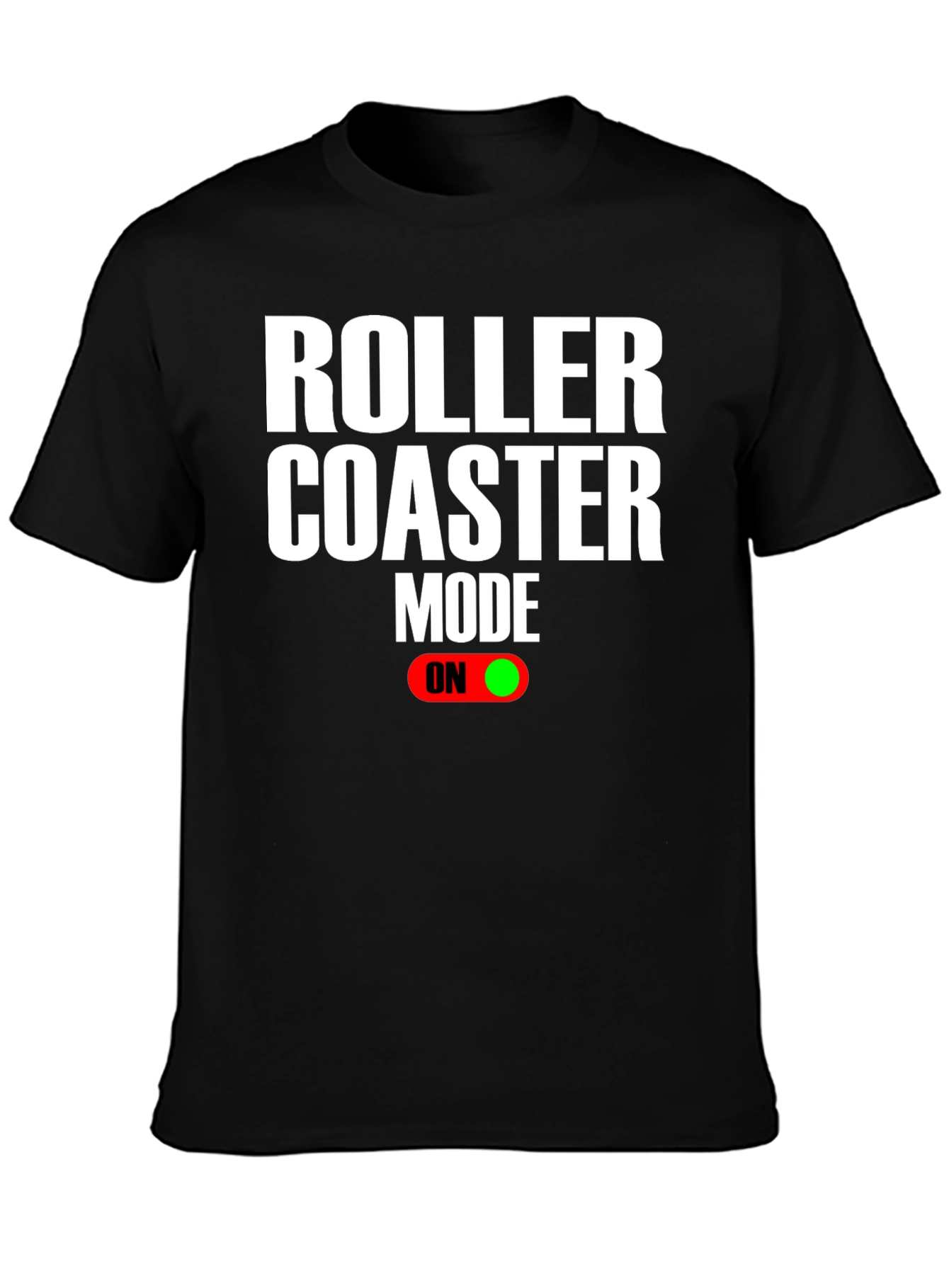 Black Roller Coaster Mode On T-Shirt view 3