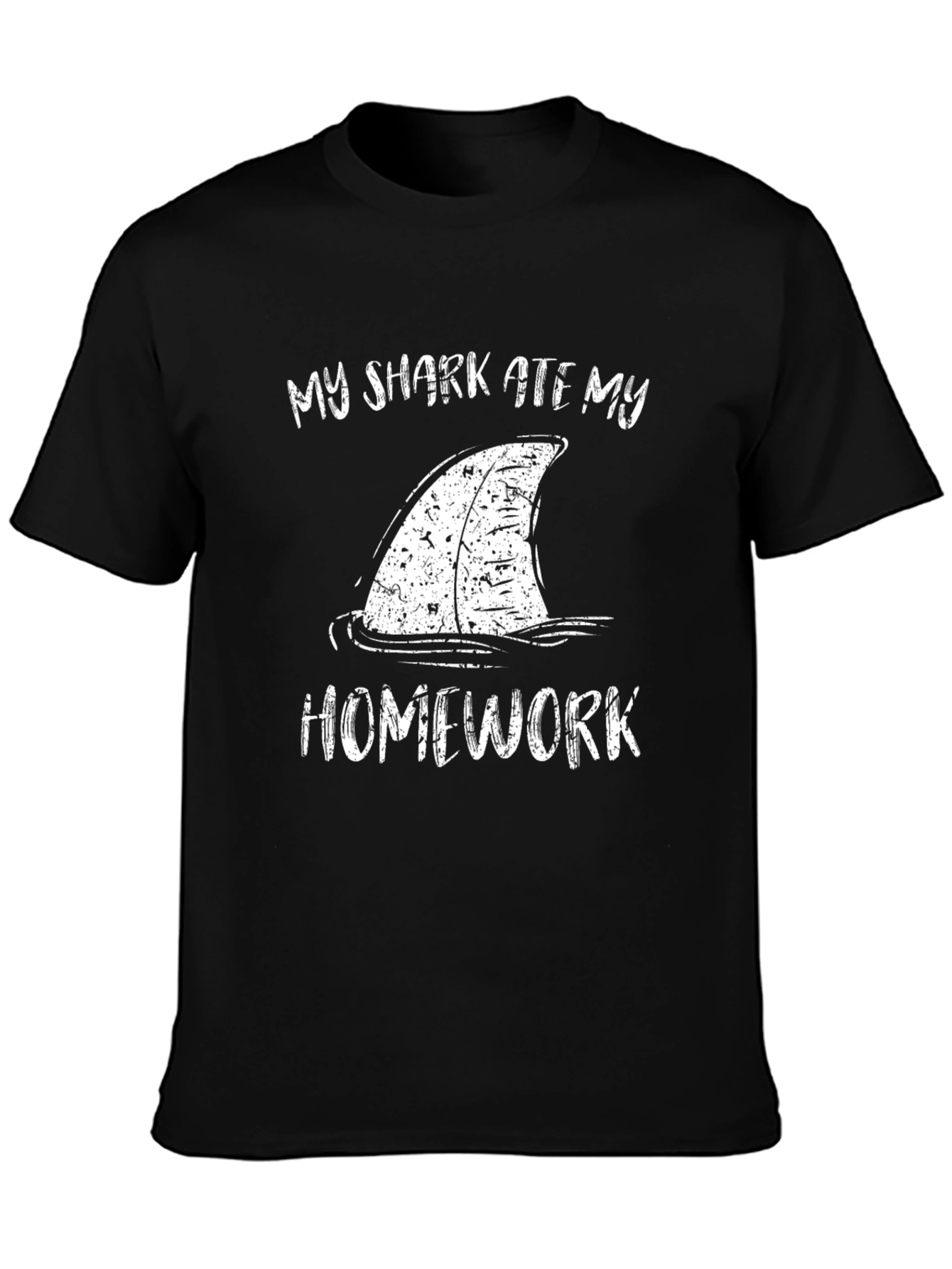 Black My Shark Ate My Homework T-Shirt Funny Back to School Tee view 3