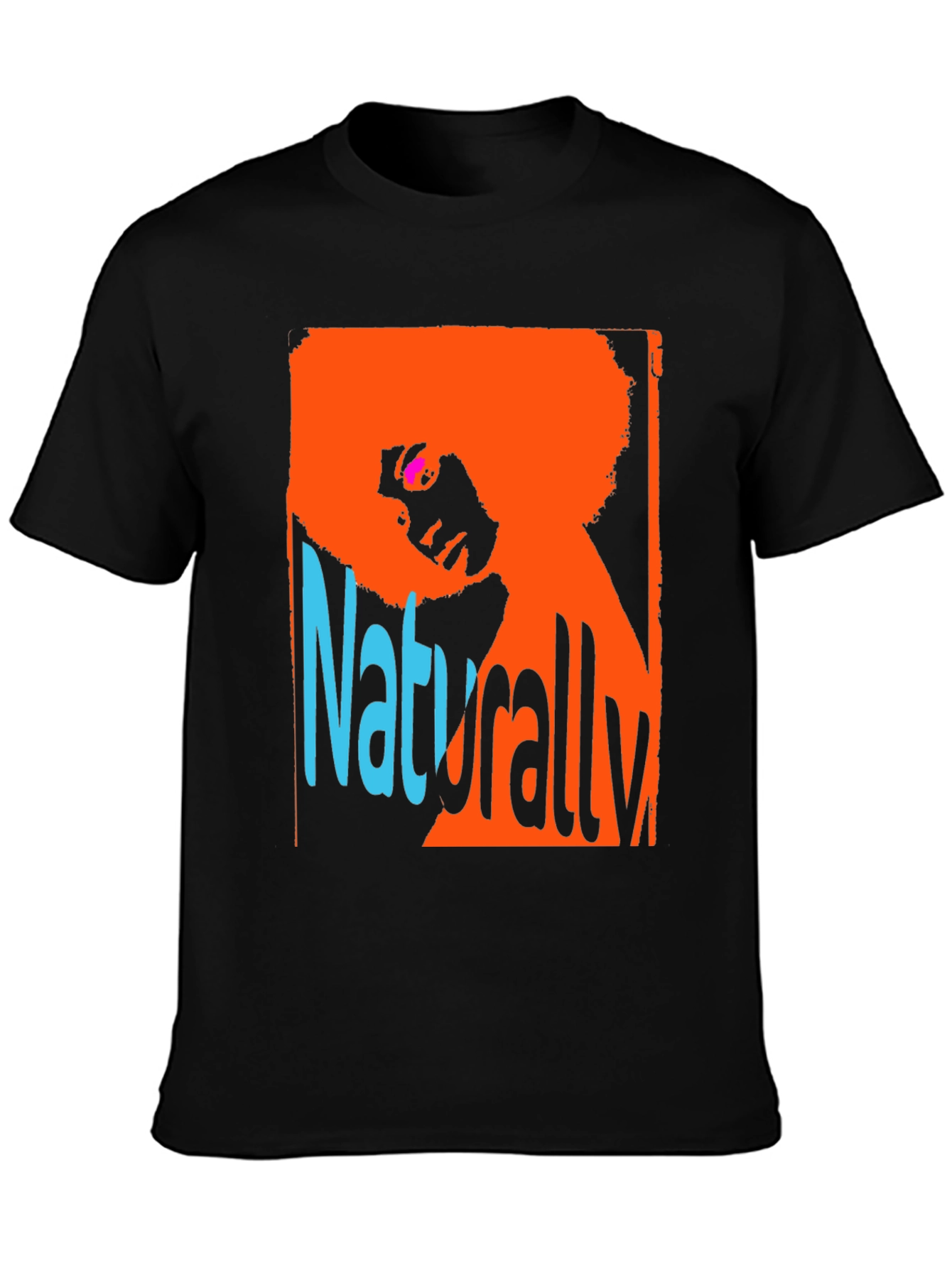 Black Retro Naturally Afro Graphic Tee view 3