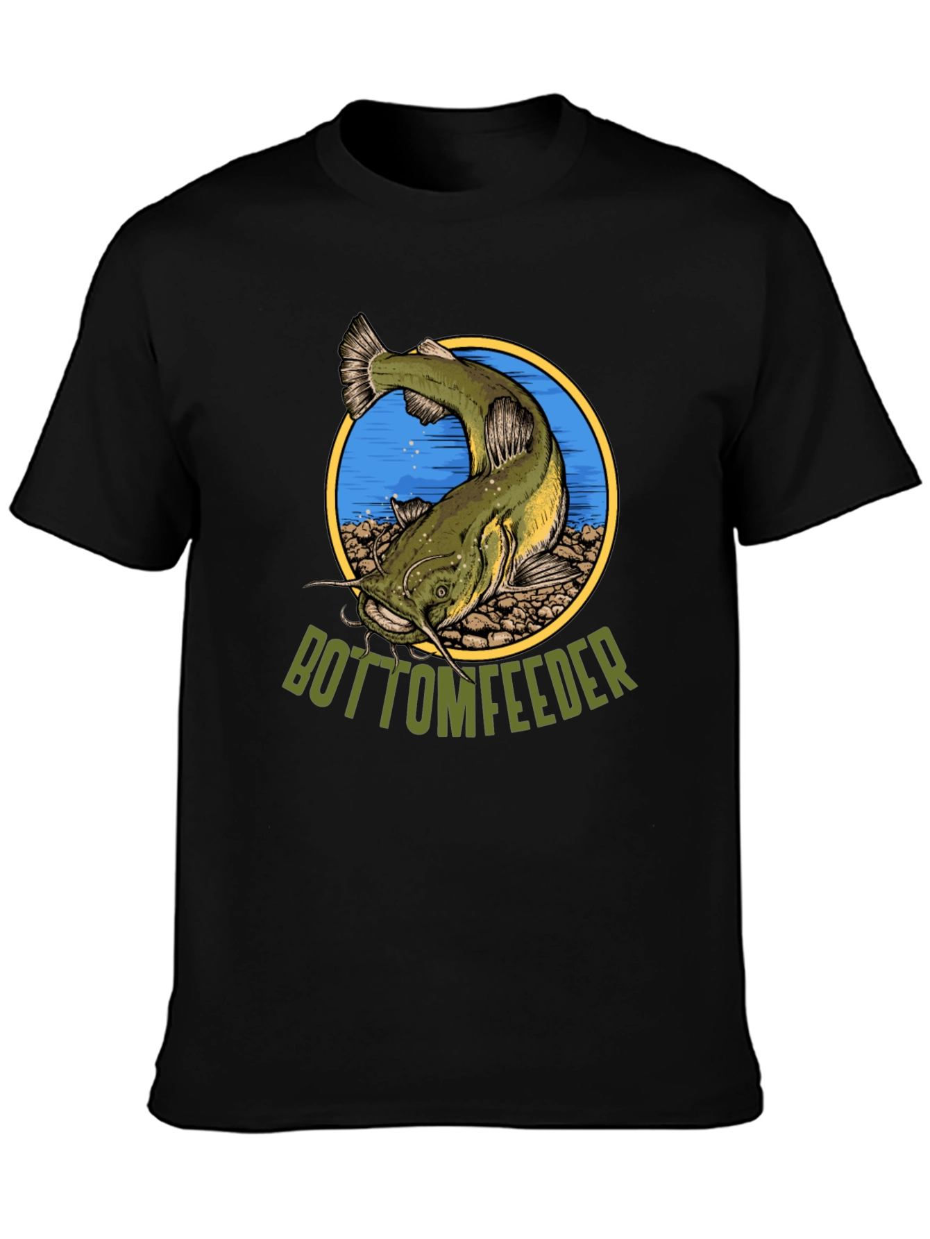 Black Bottom Feeder Fish Graphic T-Shirt view 3