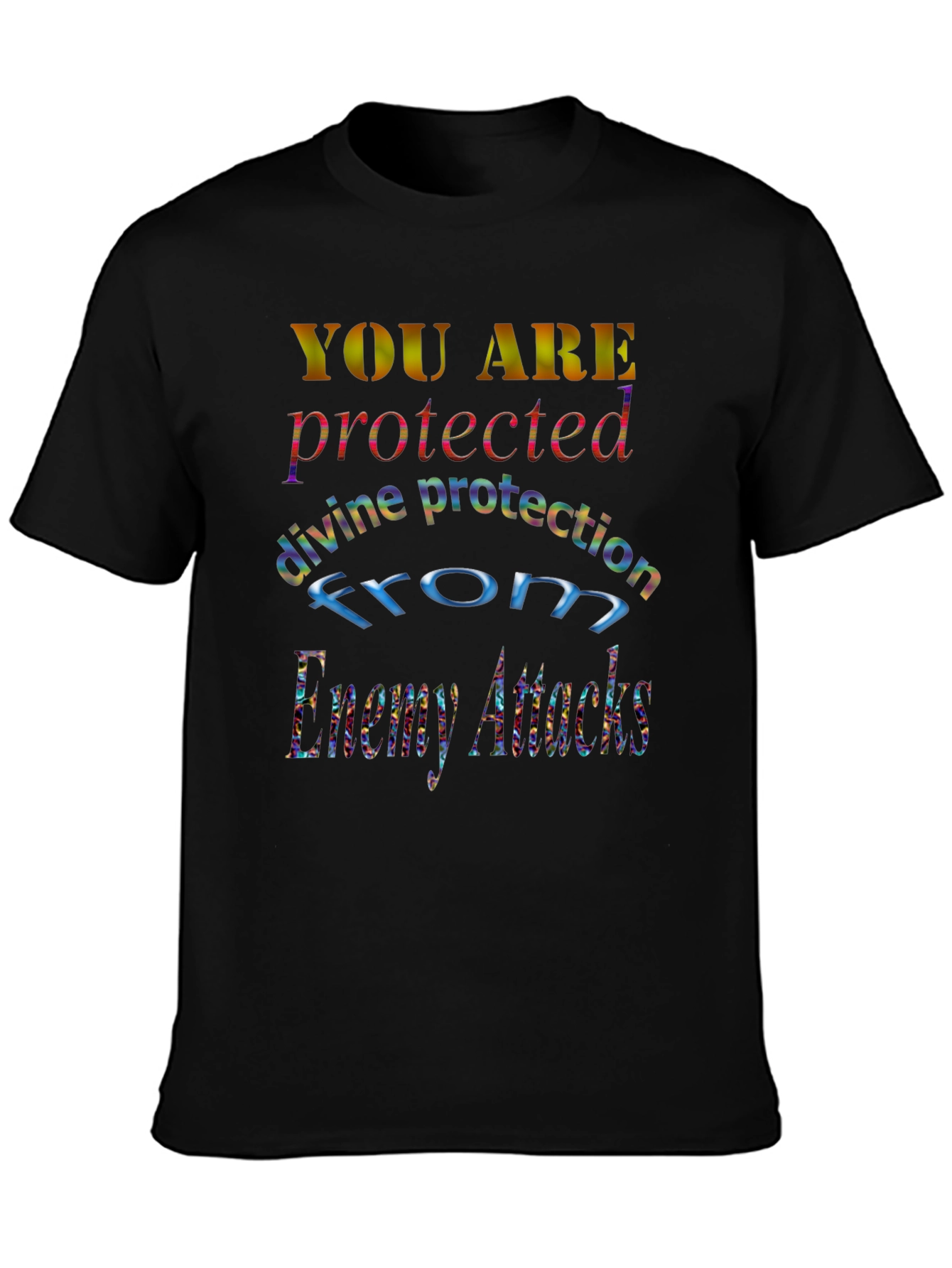 Black Protected Graphic Tee - Divine Protection view 3
