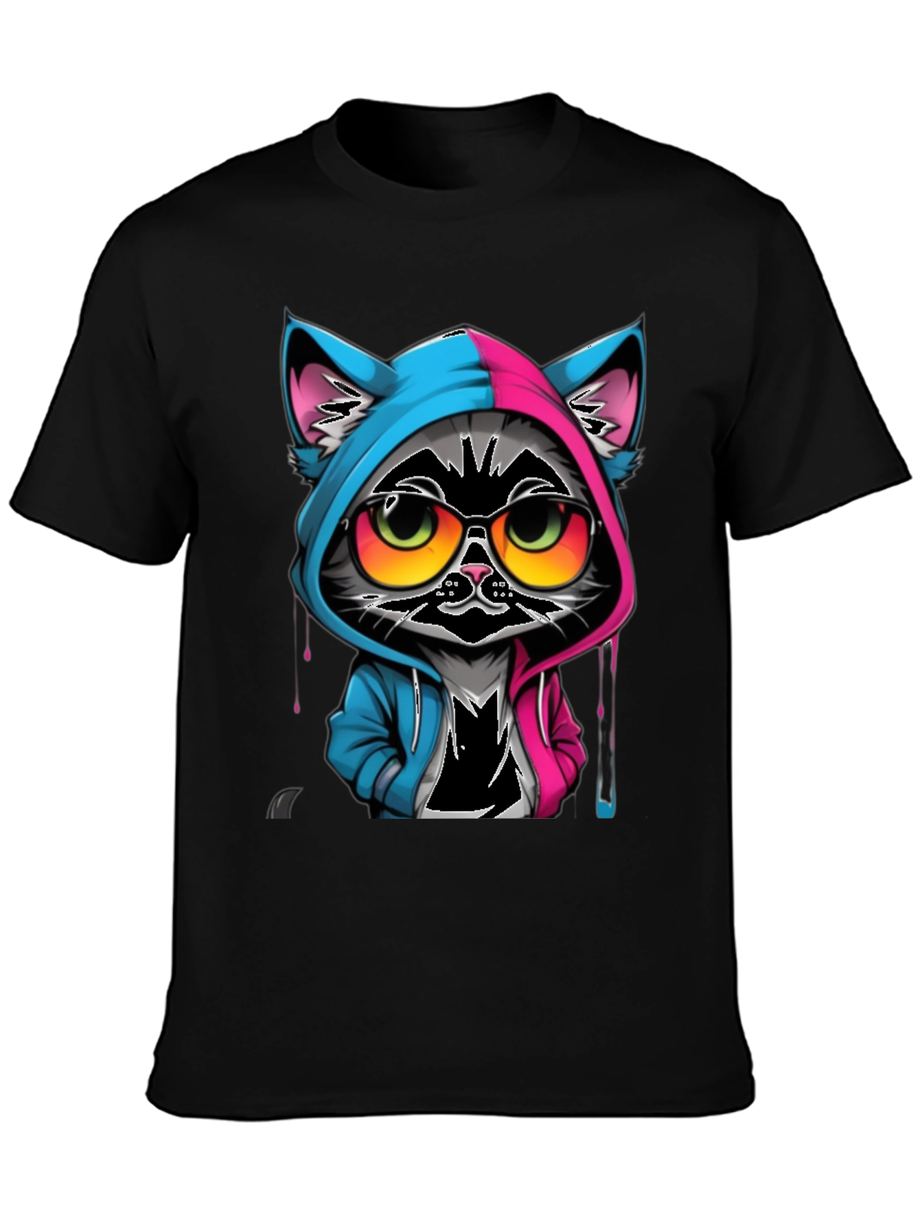Black Cool Cat T-Shirt view 3