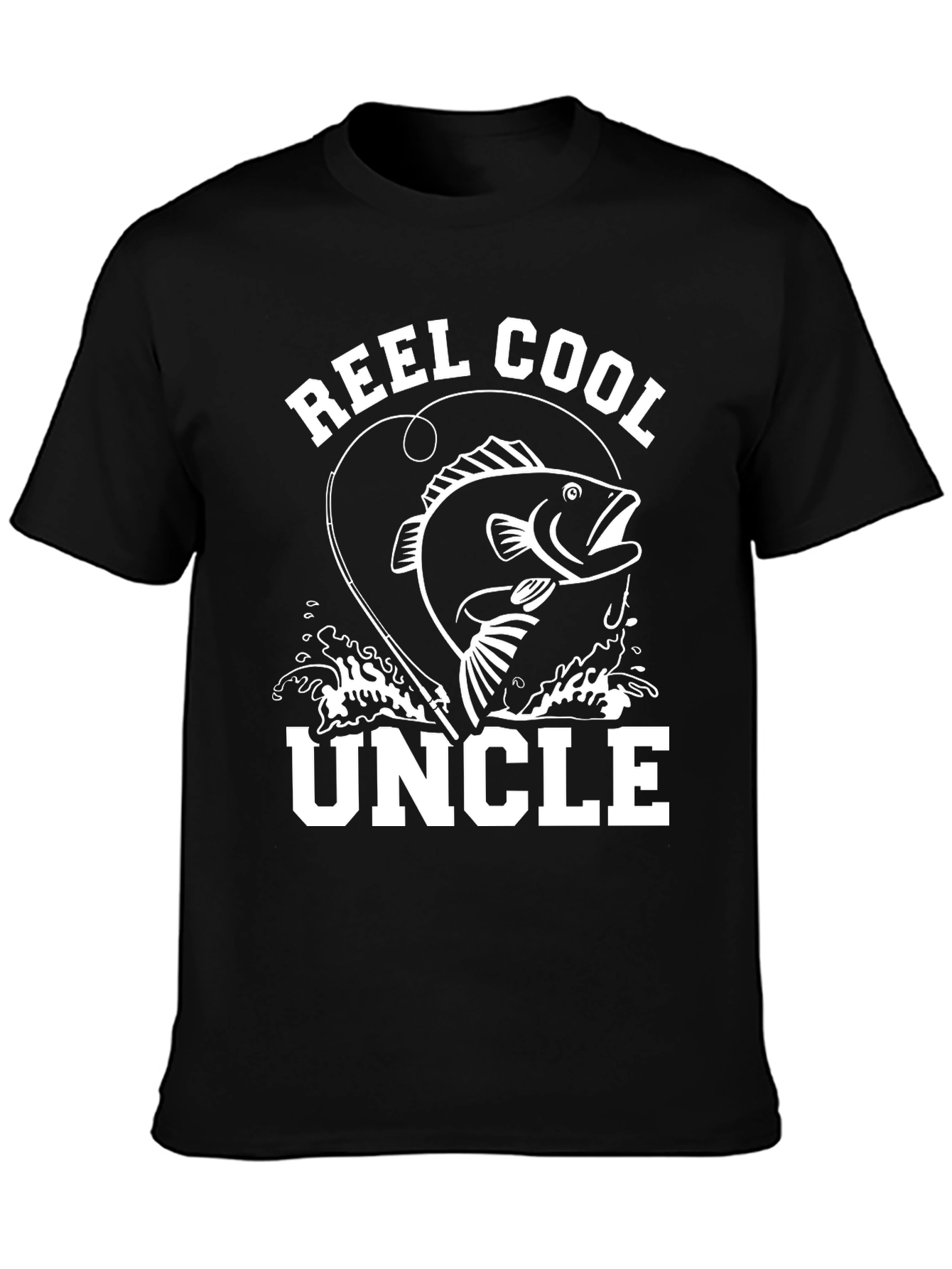 Black Reel Cool Uncle Fishing T-Shirt view 3
