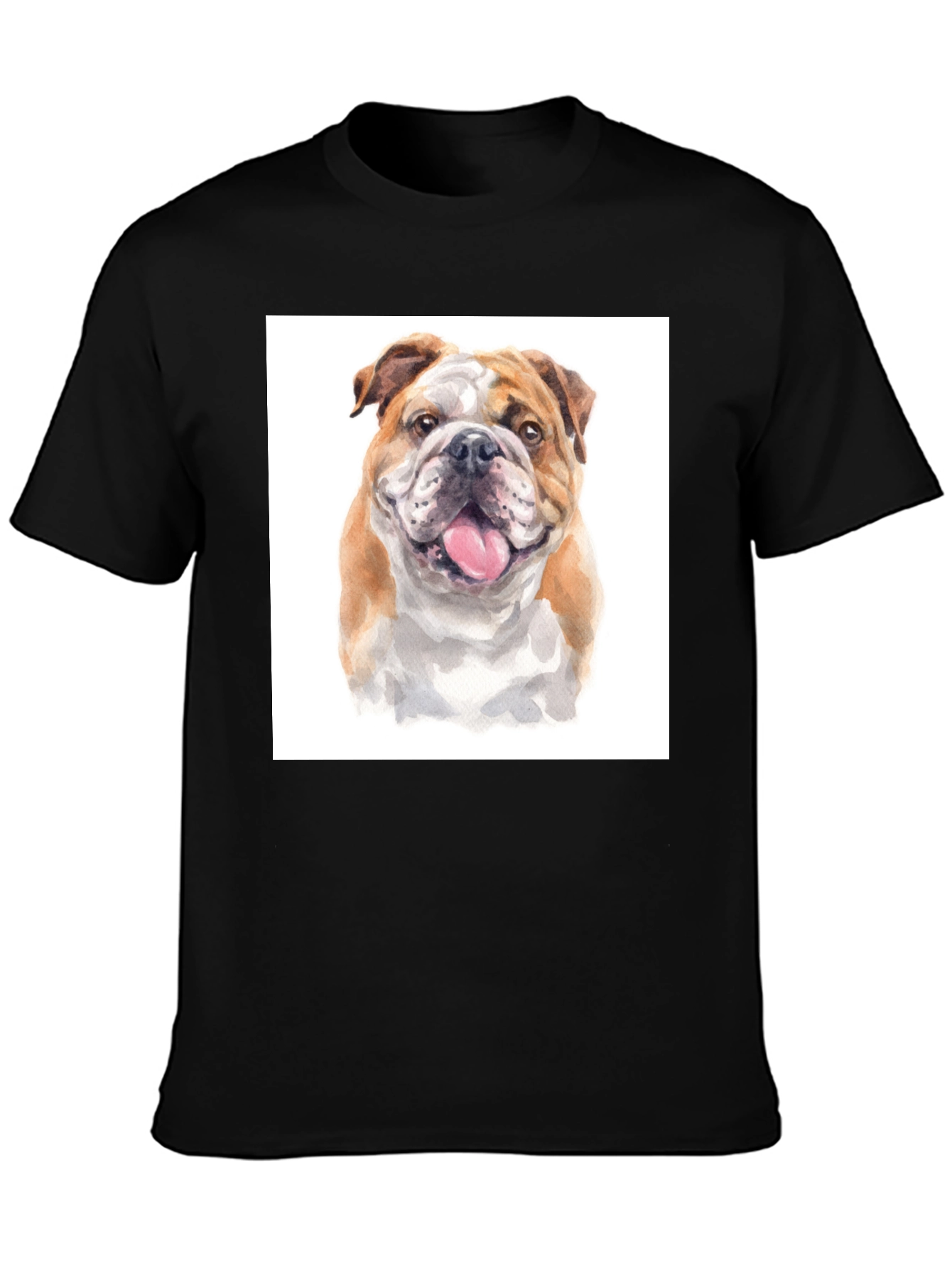 Black Bulldog Graphic T-Shirt - Black Cotton Tee view 3