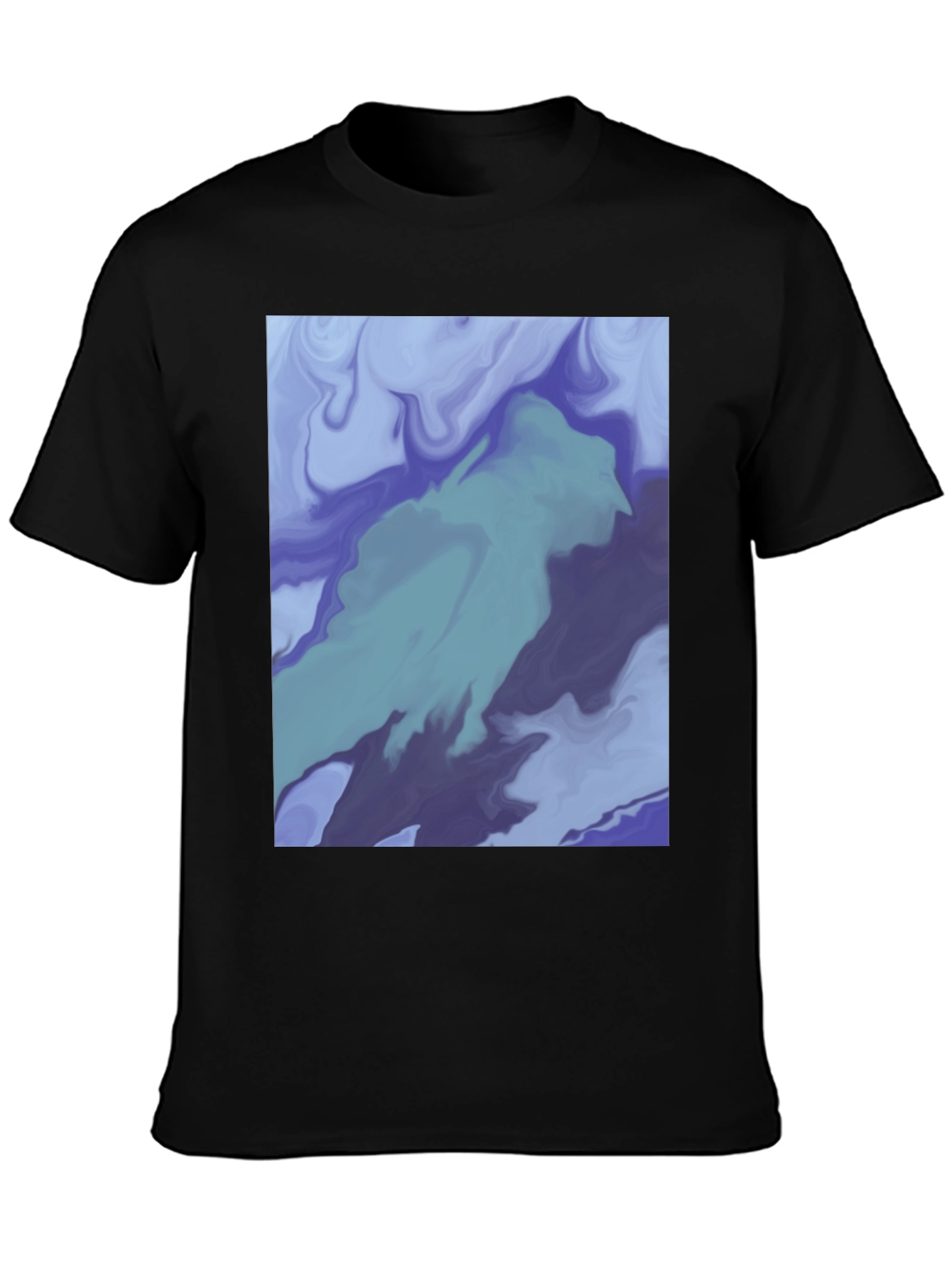 Black Abstract Art Tee - Modern Graphic T-Shirt view 3