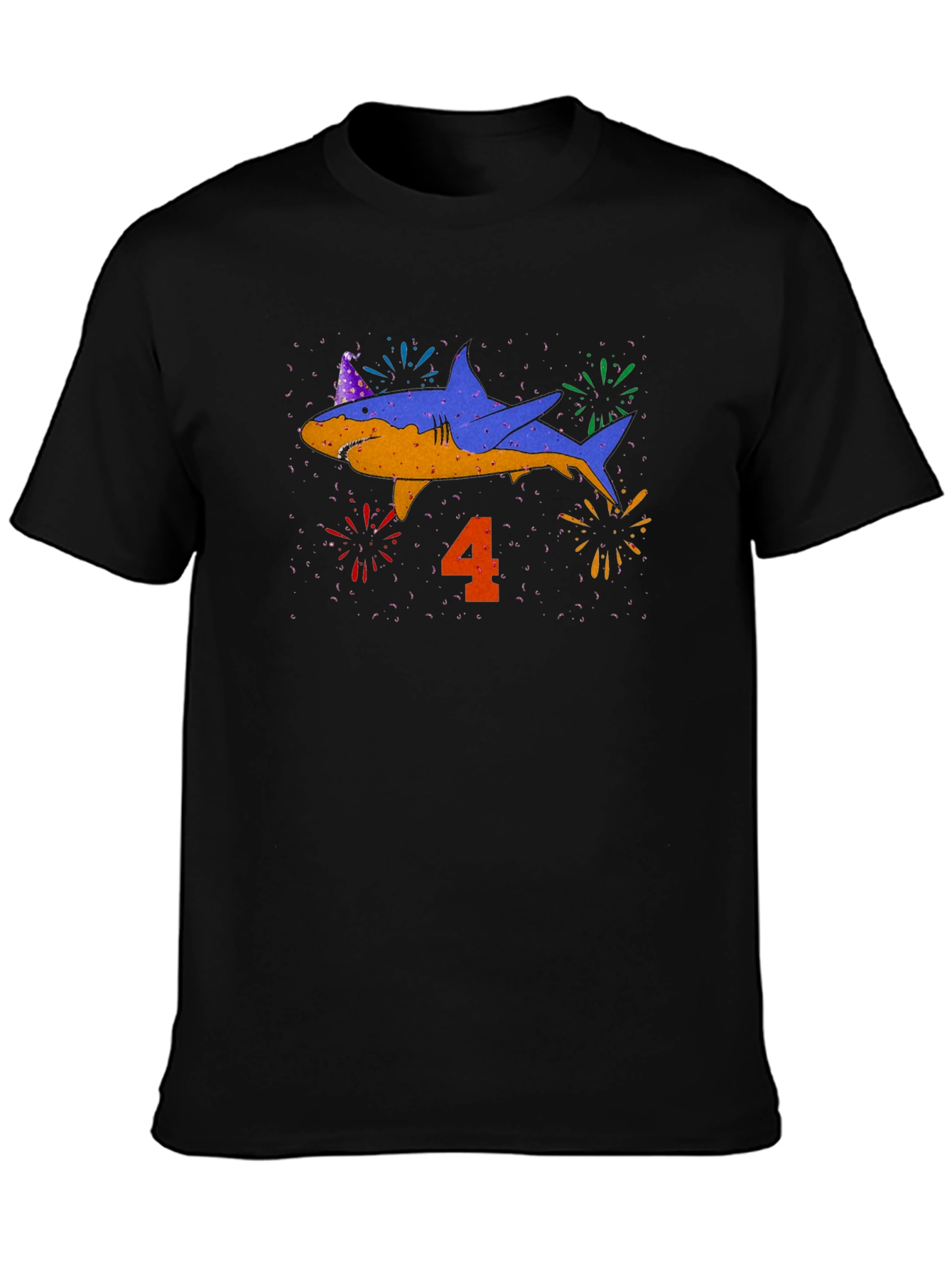 Black Shark Birthday 4th Party T-Shirt view 3