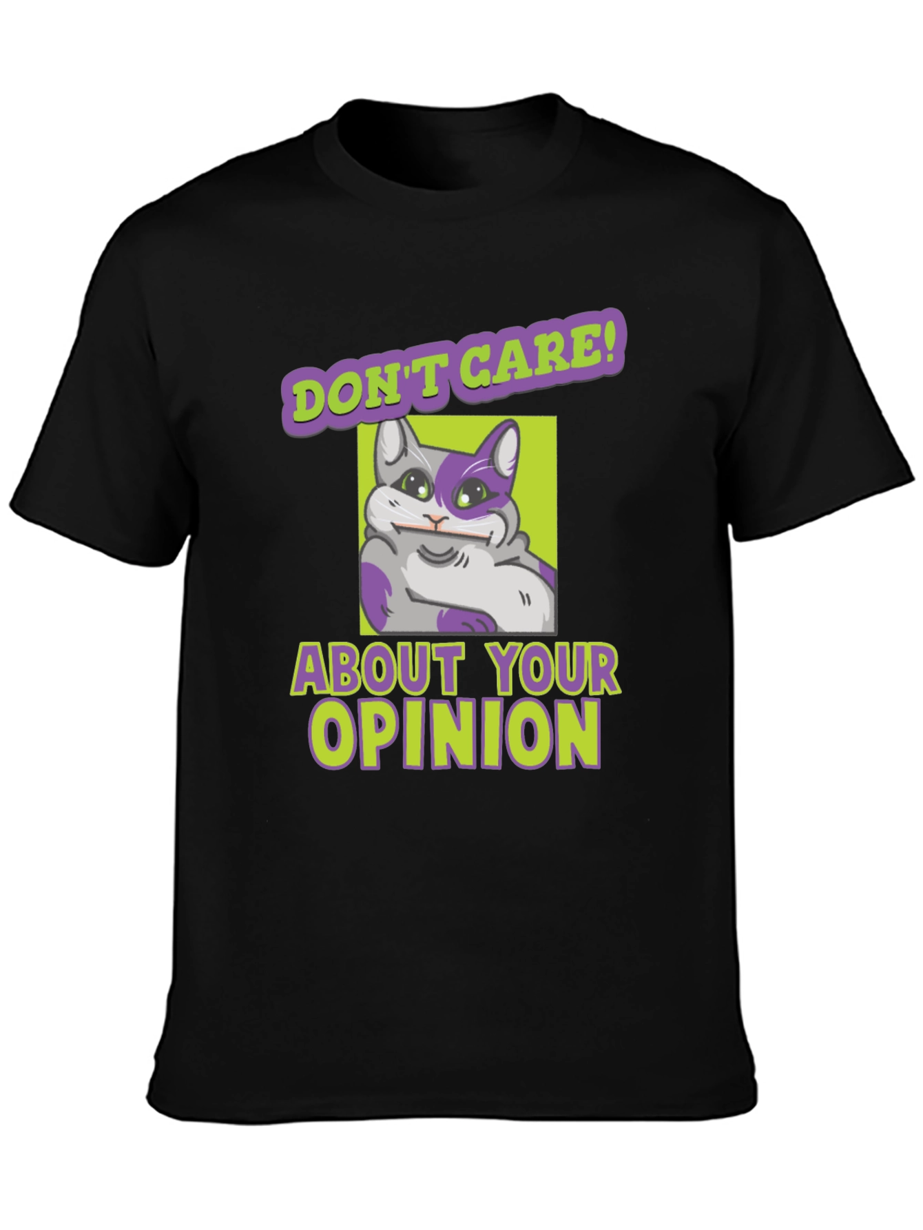 Black Don't Care Cat Graphic Tee view 3