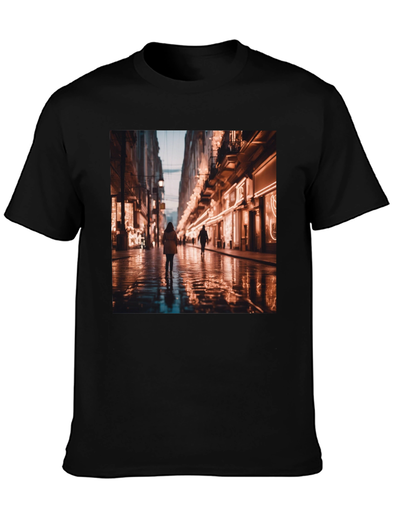 Black Cityscape Graphic Tee view 3