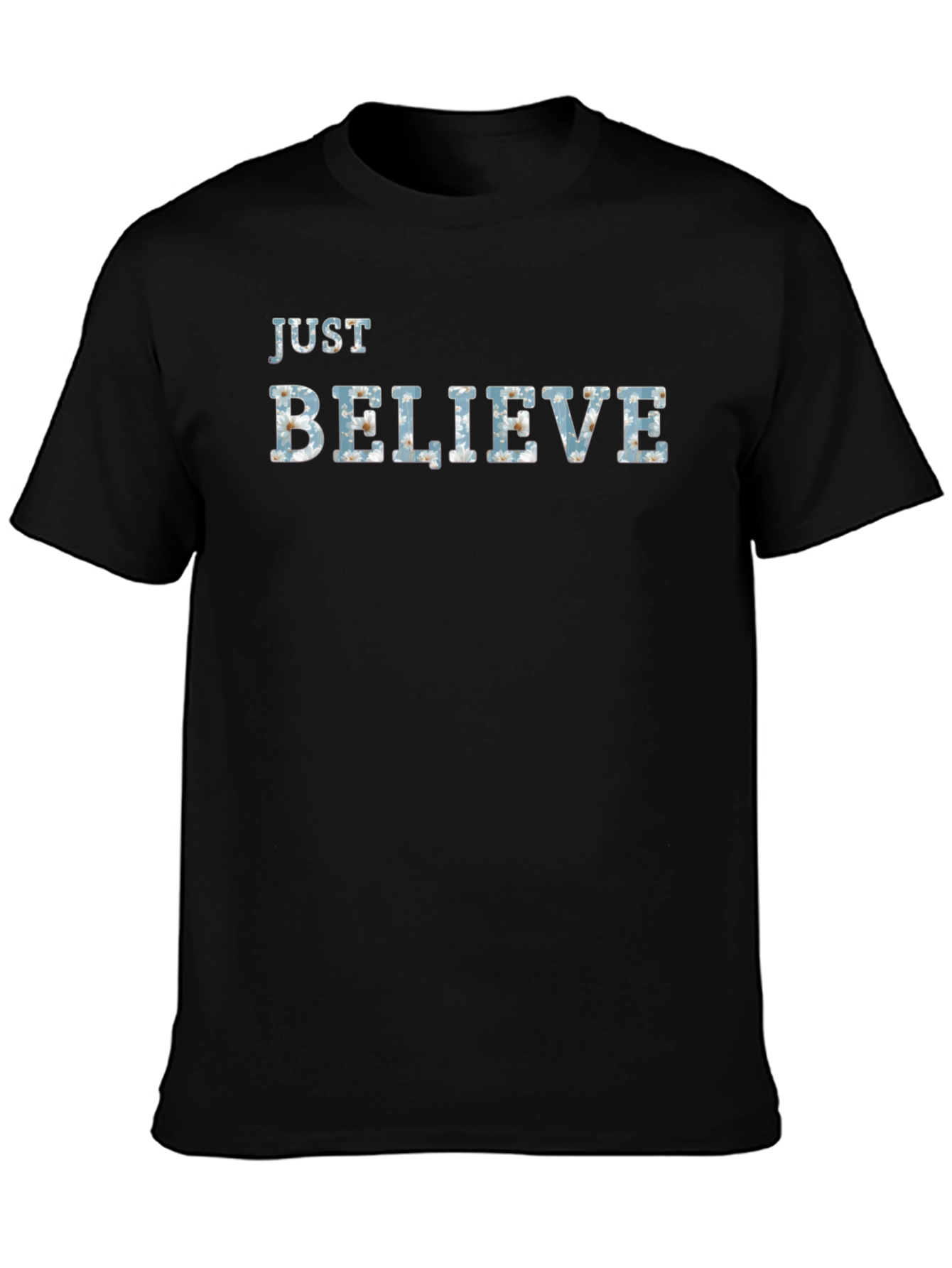 Black Just Believe Graphic Tee - Men's Black T-Shirt view 3