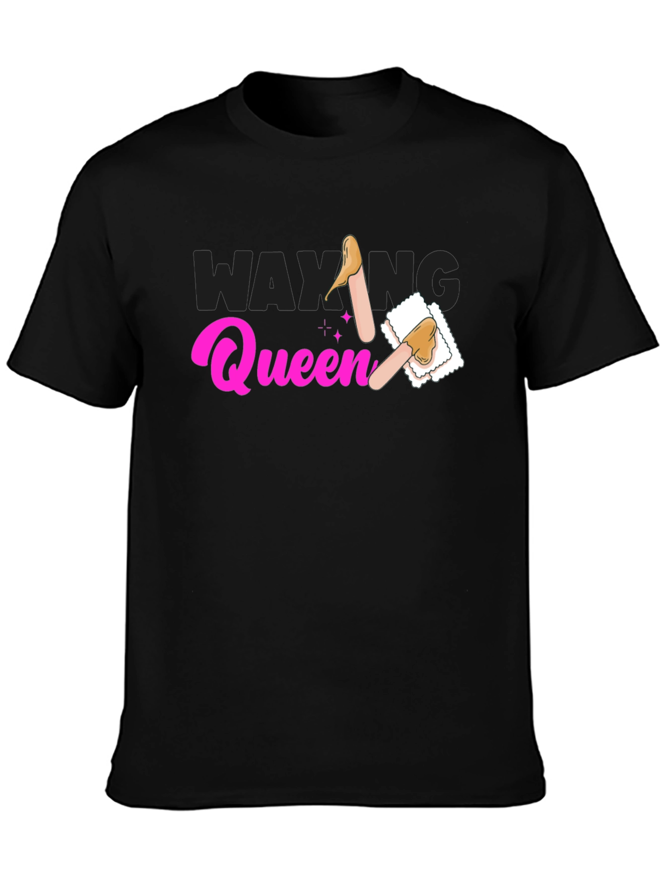 Black Waxing Queen T-Shirt - Beauty Spa Apparel view 3