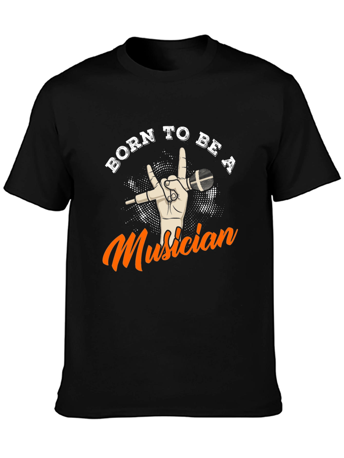 Black Born To Be A Musician Black Graphic T-Shirt view 3