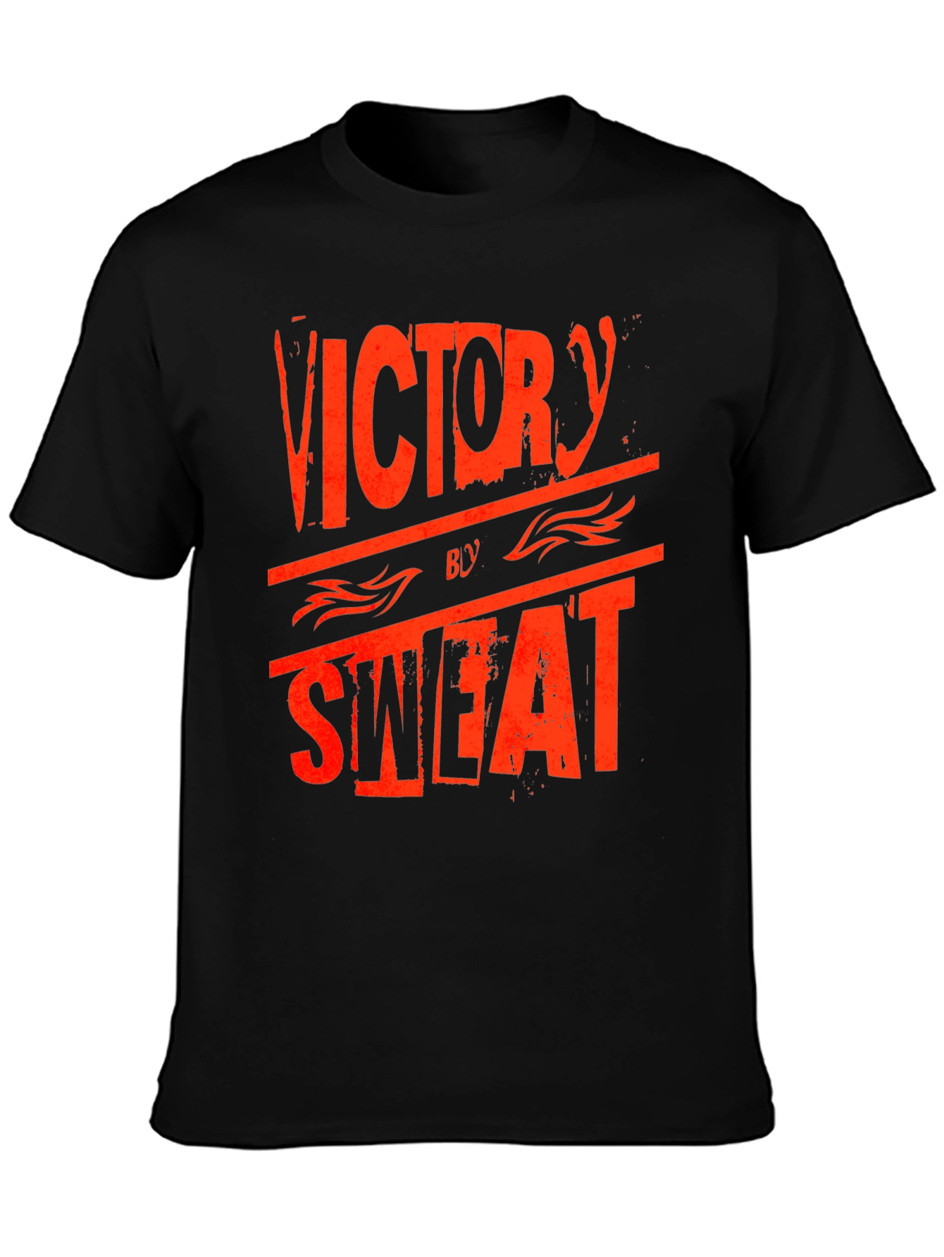 Black Victory by Sweat Graphic Print Crew Neck T-Shirt view 3