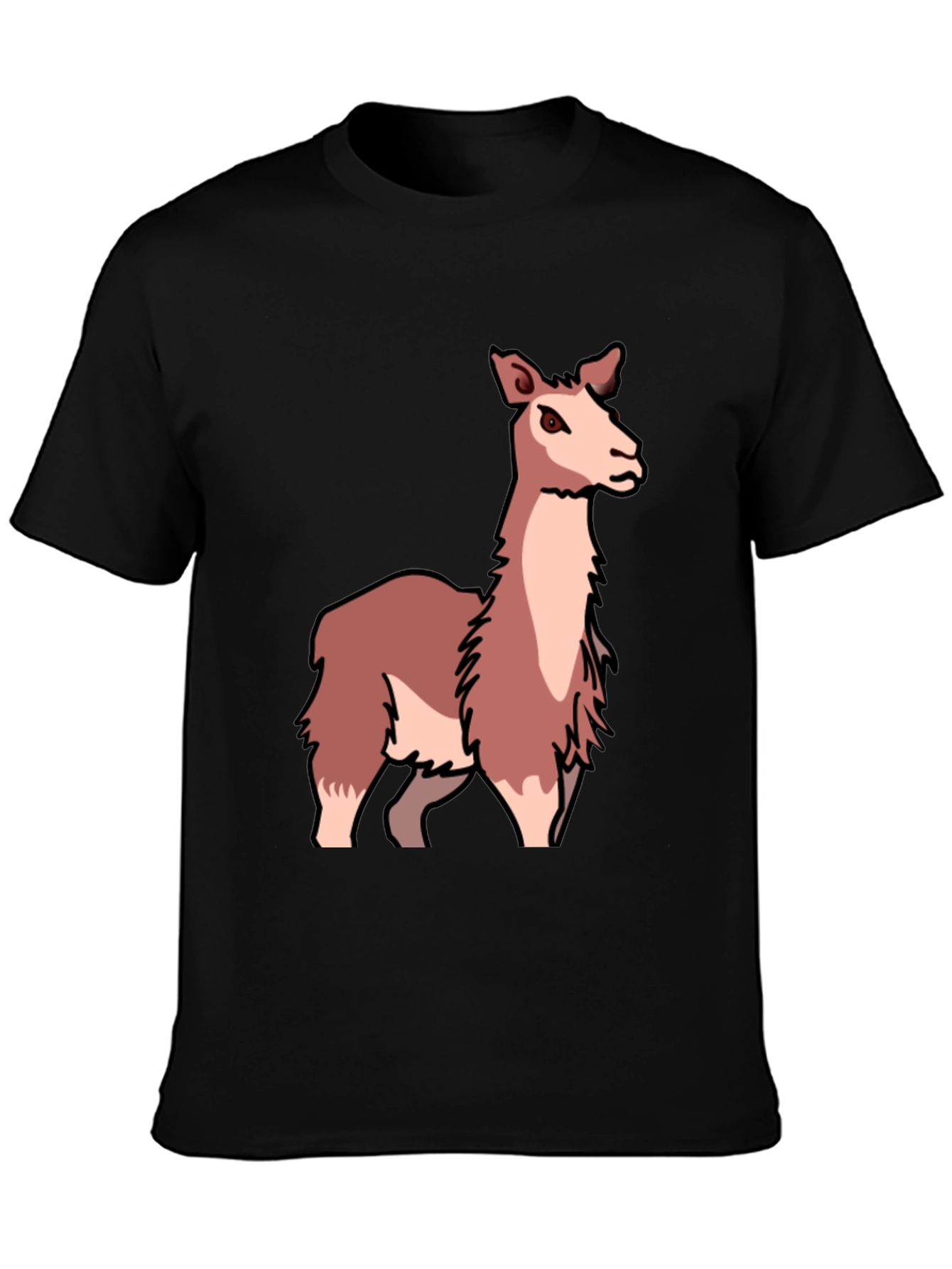 Black Llama Graphic Tee - Soft & Stylish Black T-Shirt view 3