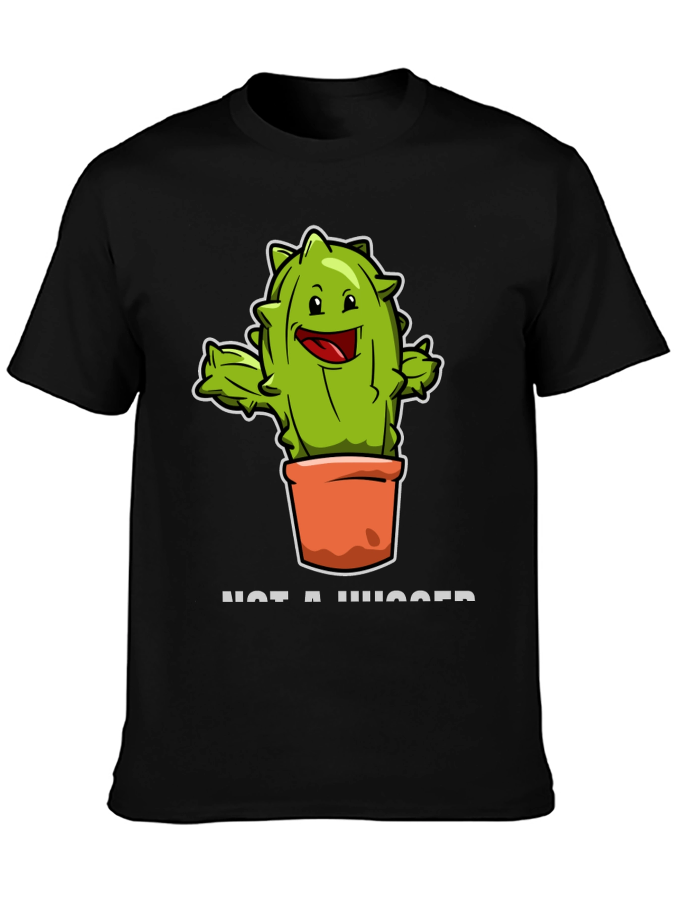 Black Cactus Hugger Funny T-Shirt view 3