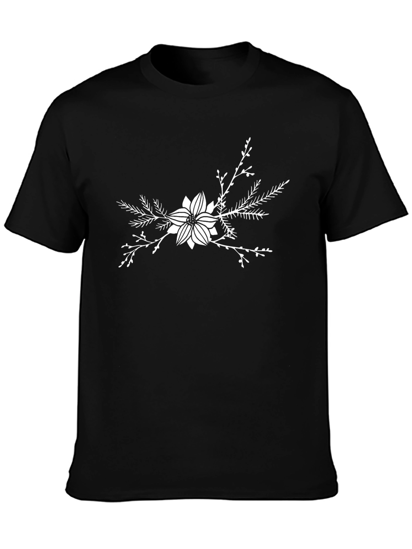 Black Floral Graphic Black T-Shirt view 3