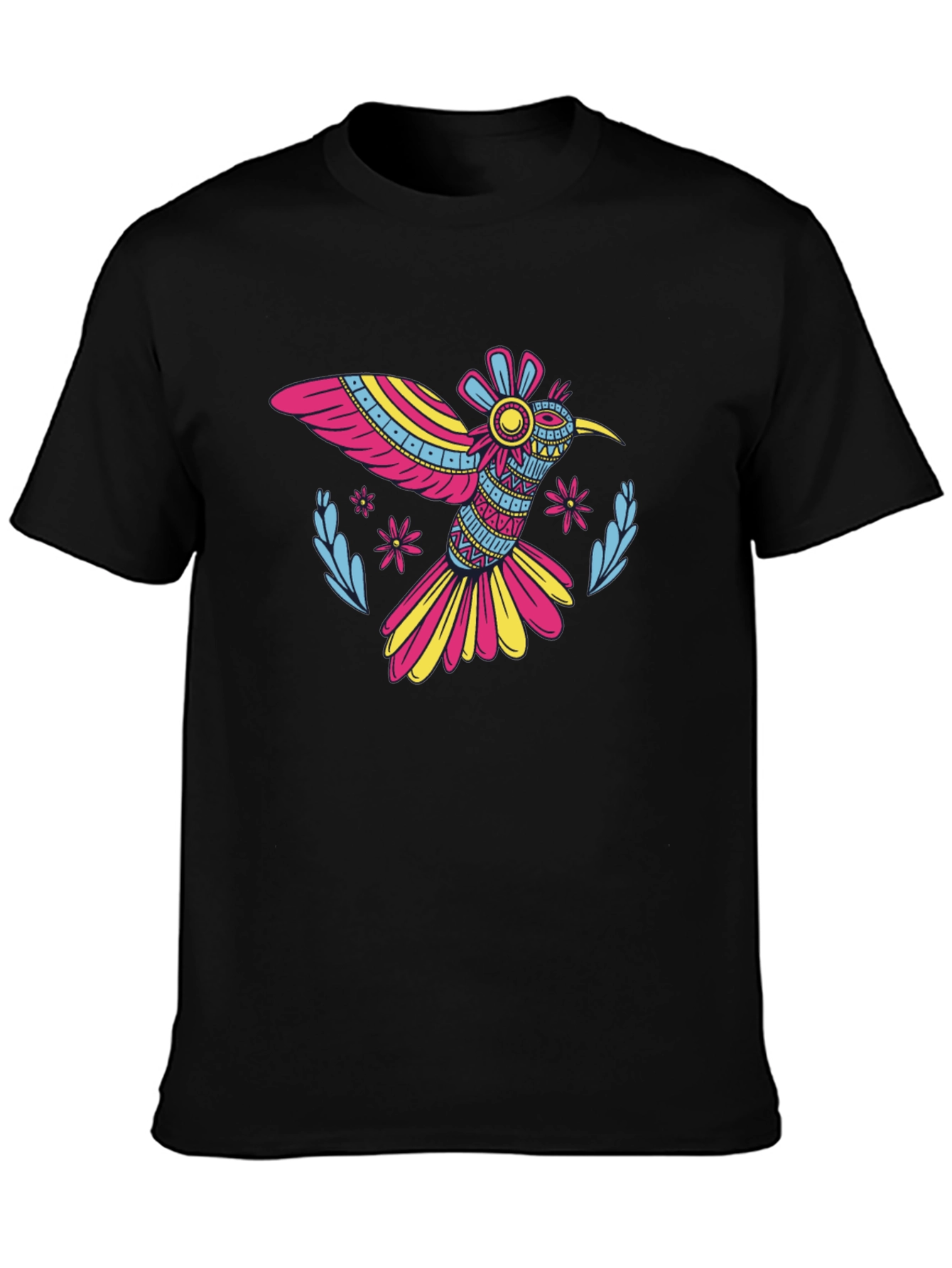 Black Hummingbird Graphic T-Shirt - Vibrant Bird Design view 3