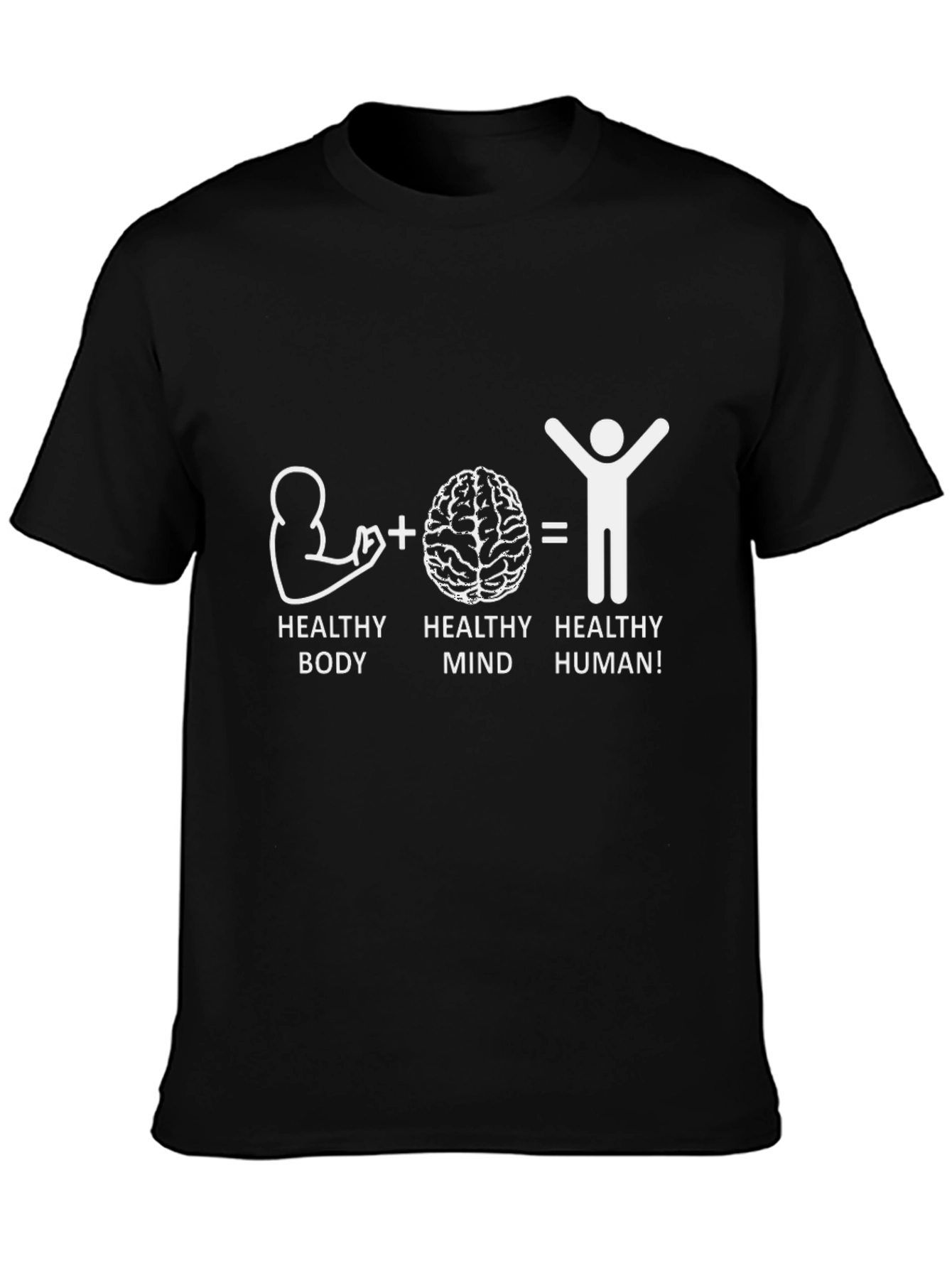 Black Healthy Body Mind Human Graphic Tee view 3