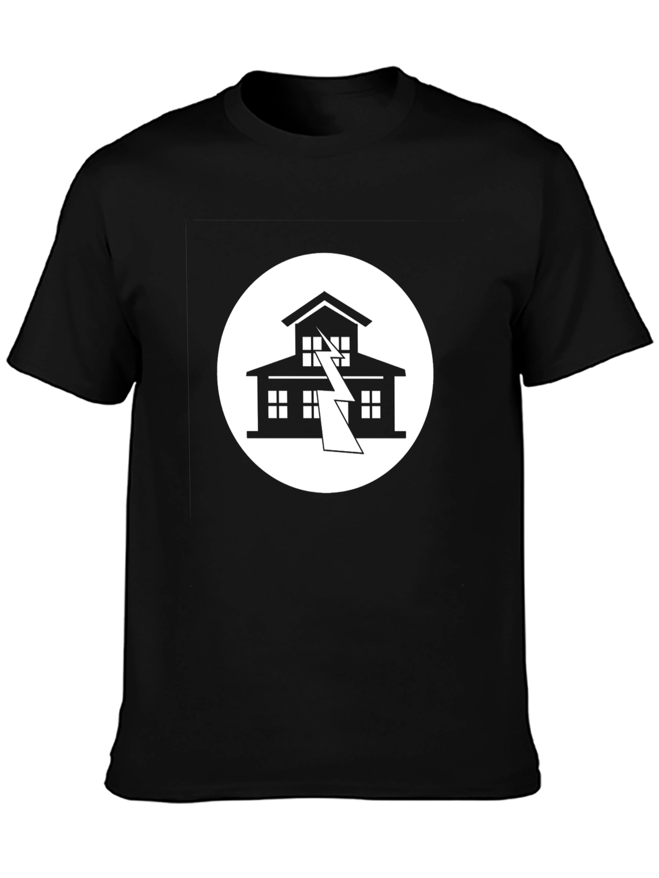 Black Black House Lightning Strike Graphic Tee view 3
