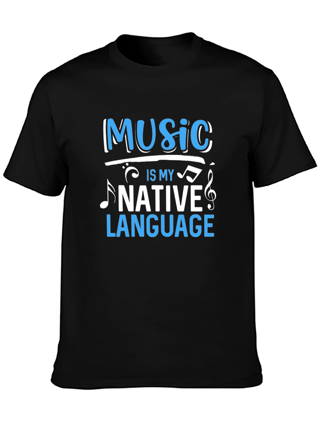 Black Music Is My Native Language Black Graphic Tee view 3