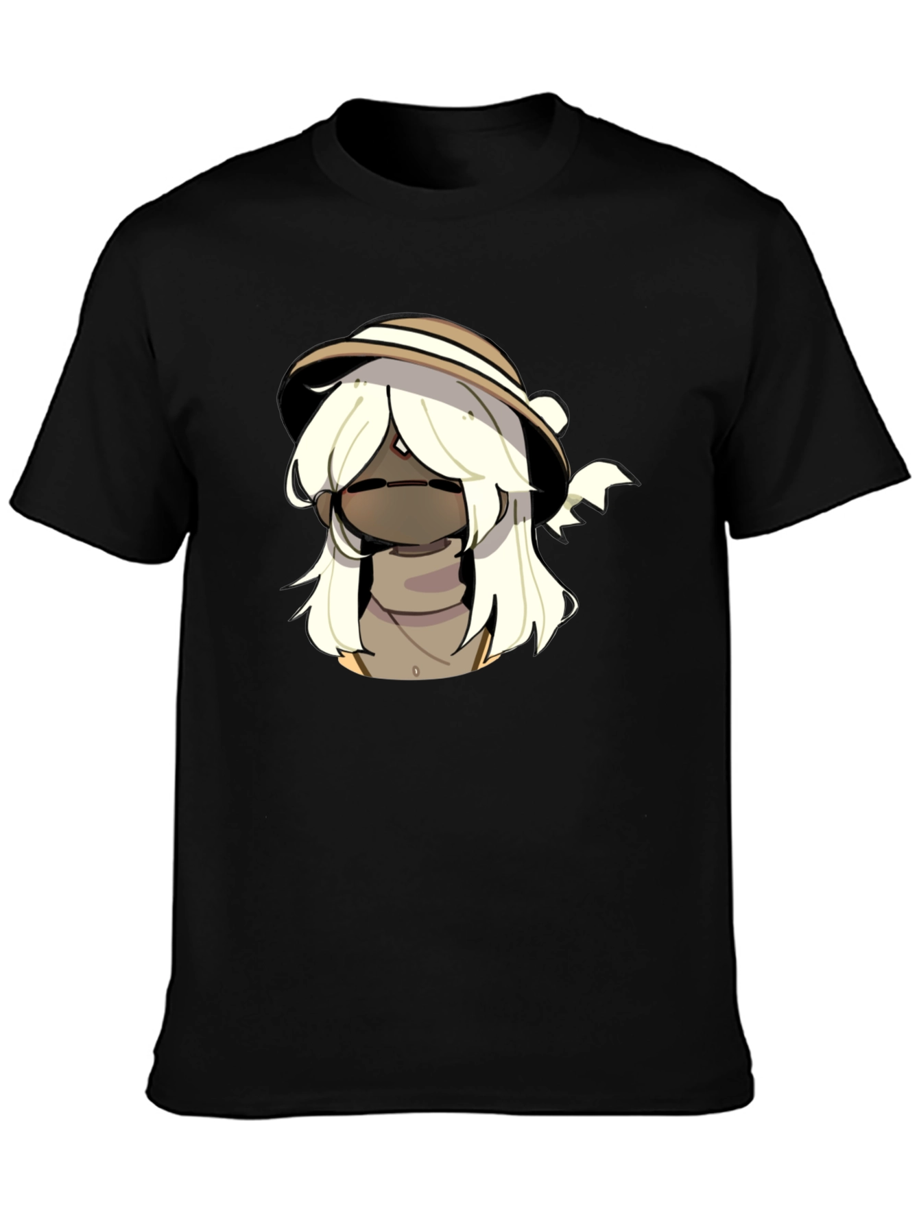 Black Cool Cartoon Character Black T-Shirt view 3