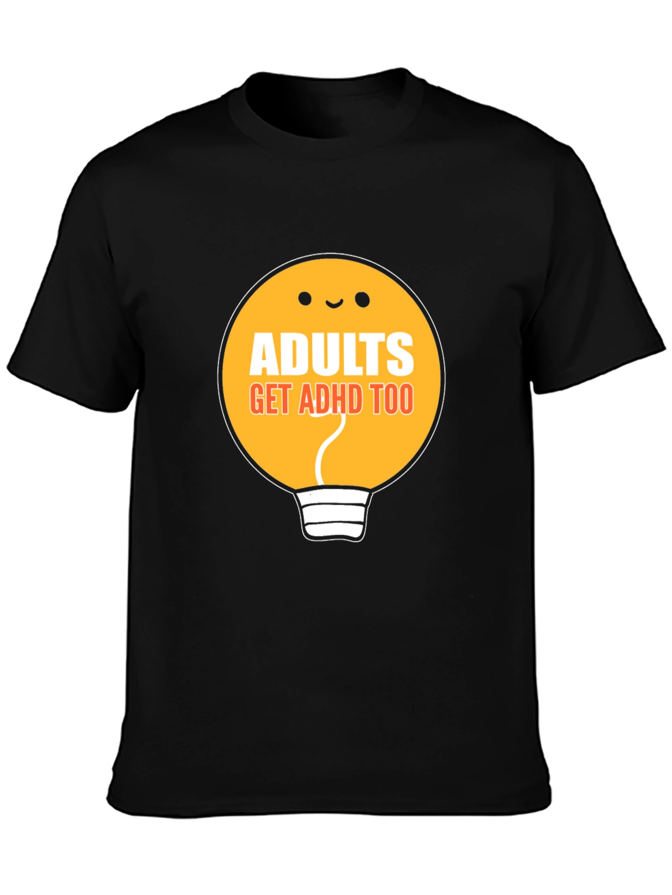 Black Adults Get ADHD Too Black T-Shirt view 3
