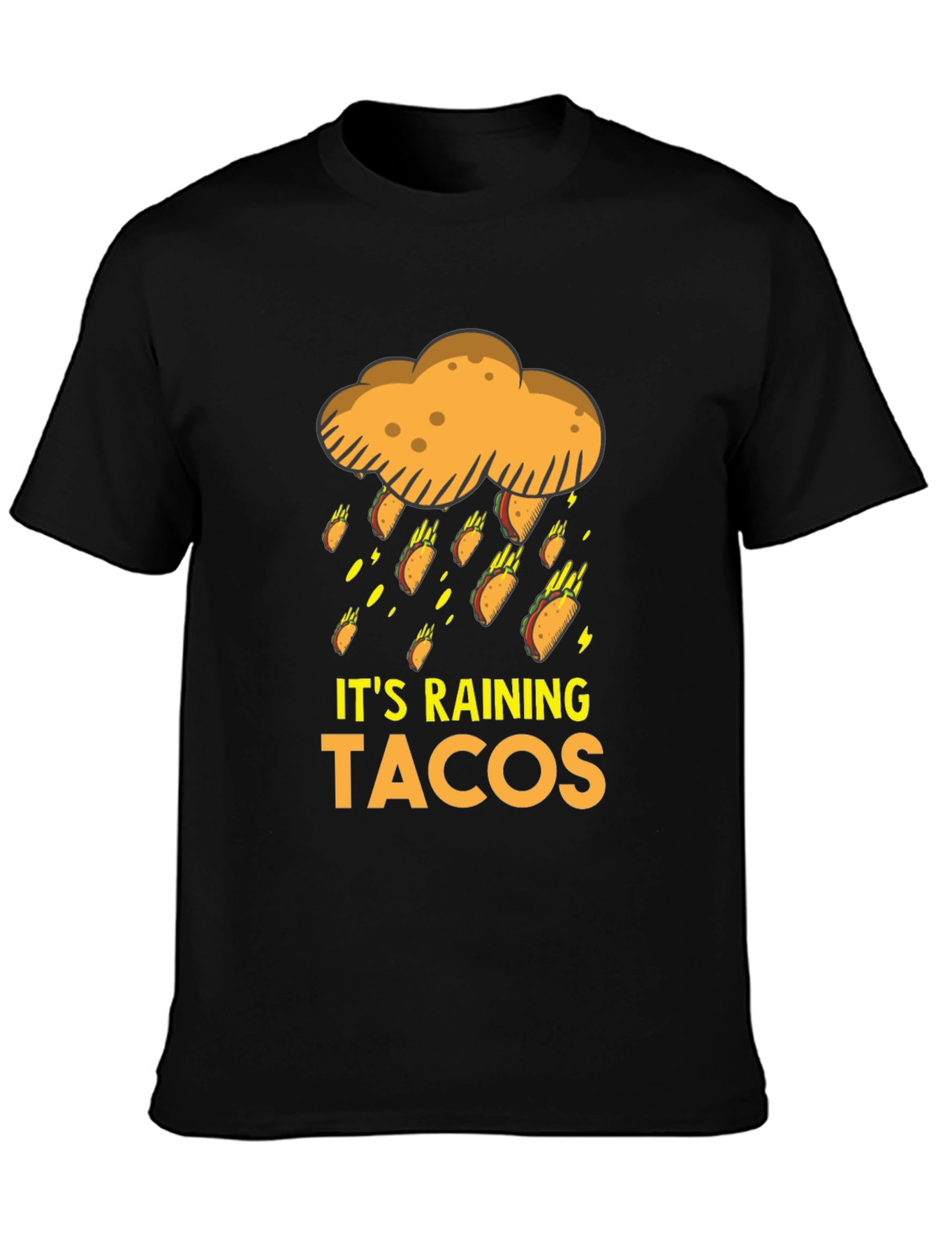 Black It's Raining Tacos Graphic T-Shirt view 3