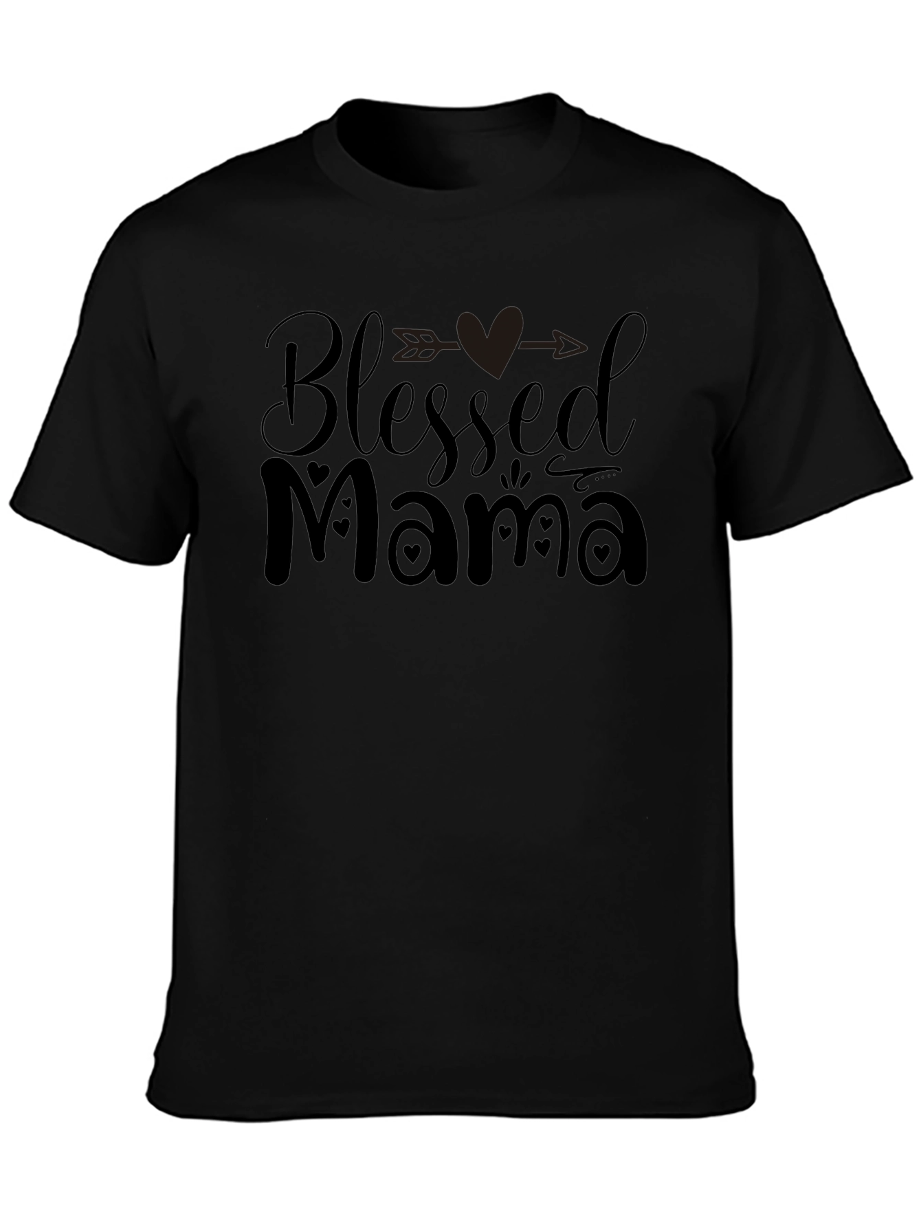 Black Blessed Mama Graphic Tee - Black view 3