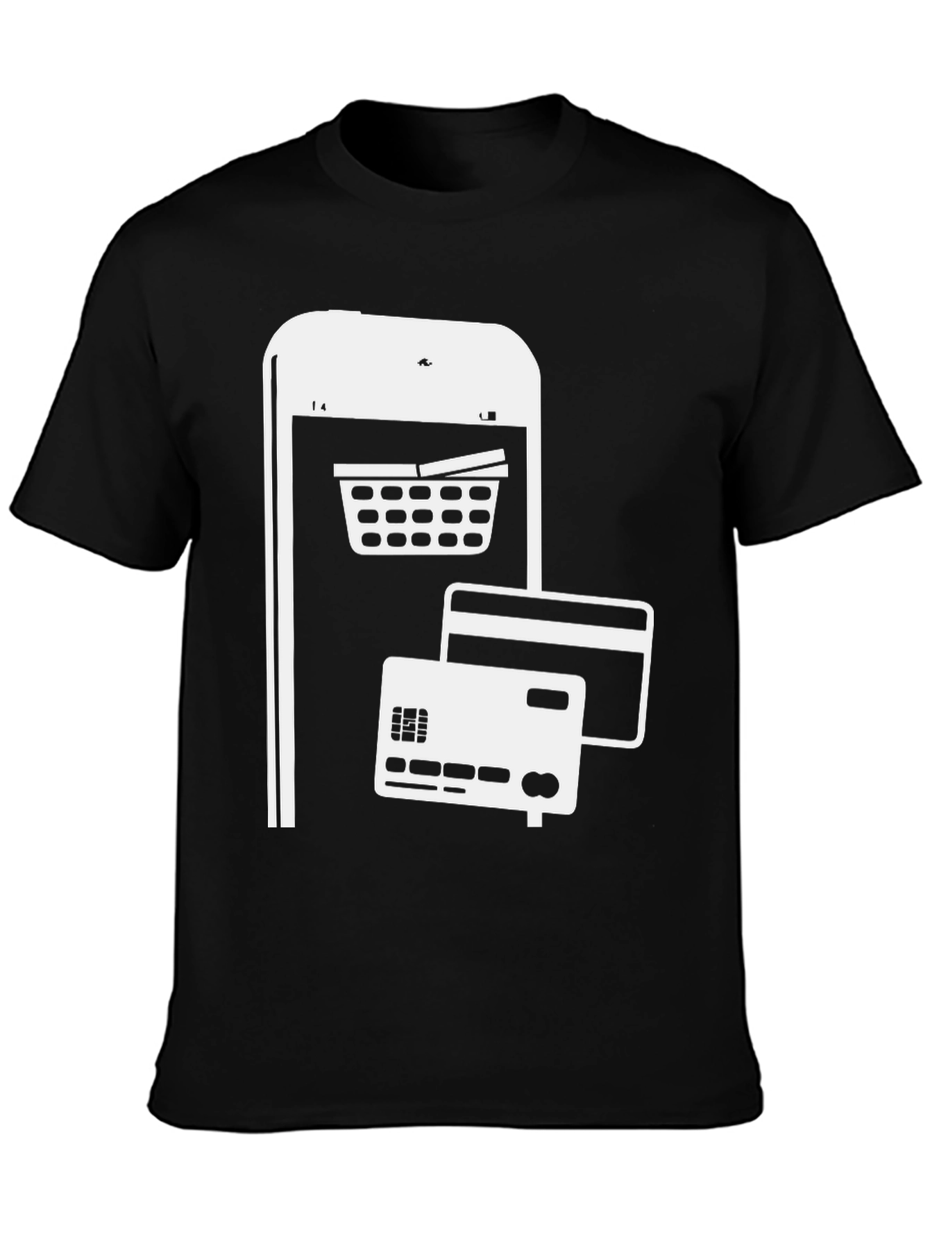 Black Online Shopping T-Shirt view 3