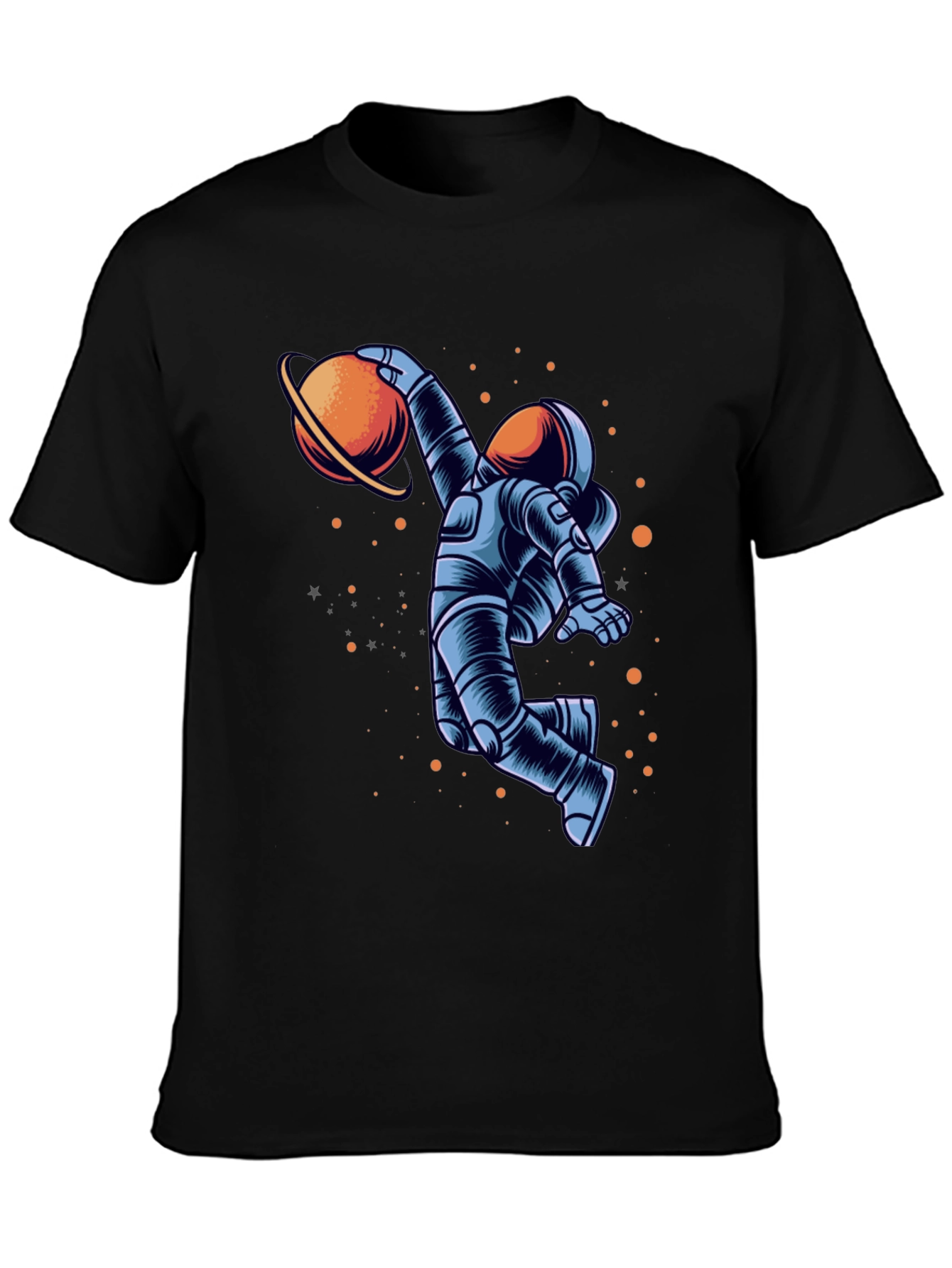Black Astronaut Dunking Planet Graphic Tee view 3