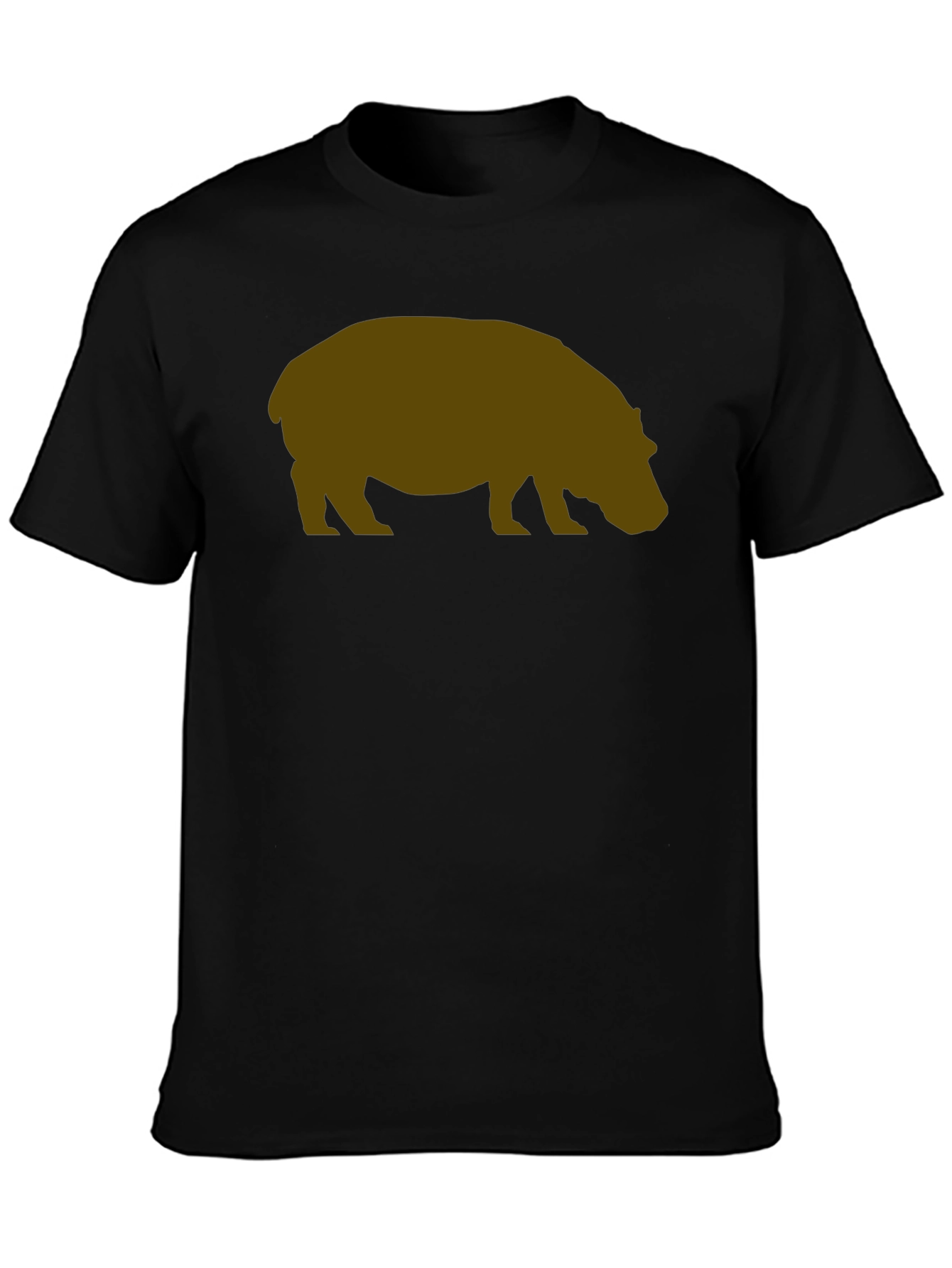Black Hippo Silhouette Graphic T-Shirt - Casual Style view 3