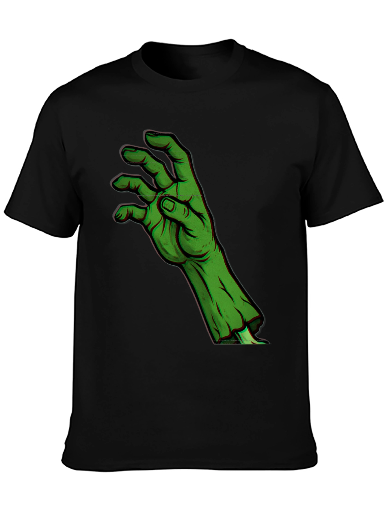 Black Zombie Hand Graphic T-Shirt - Horror Halloween Style view 3