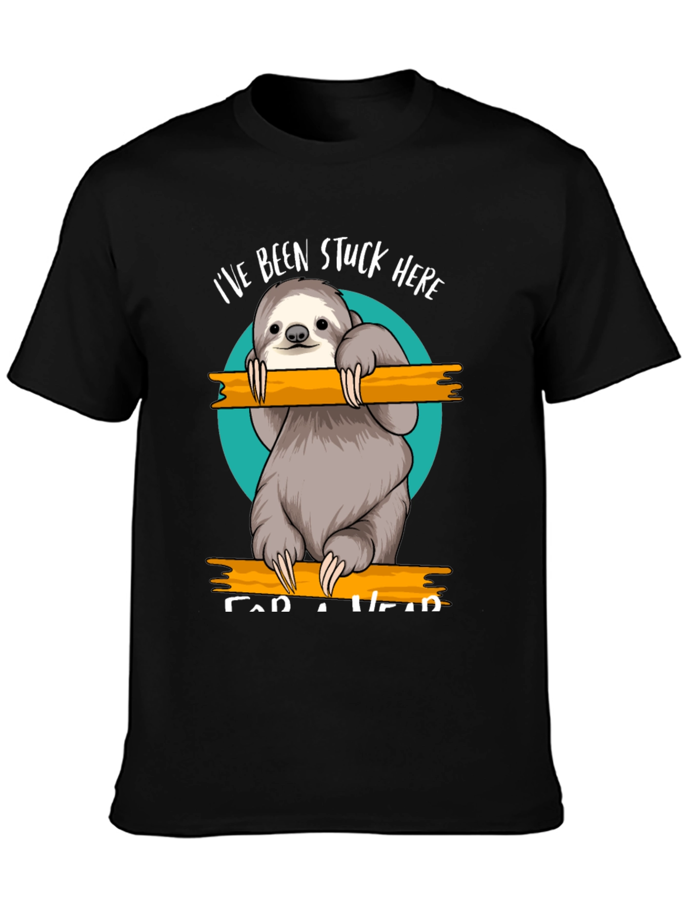 Black Stuck Here Sloth Graphic Tee - Relaxed Fit view 3