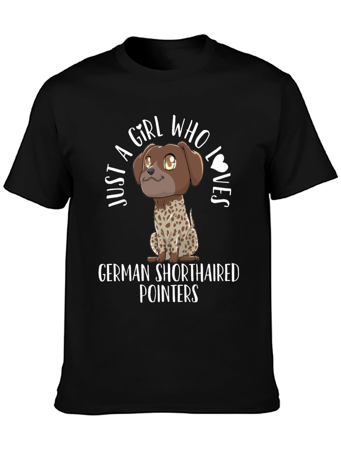 Black Girl Who Loves German Shorthaired Pointers T-Shirt view 3