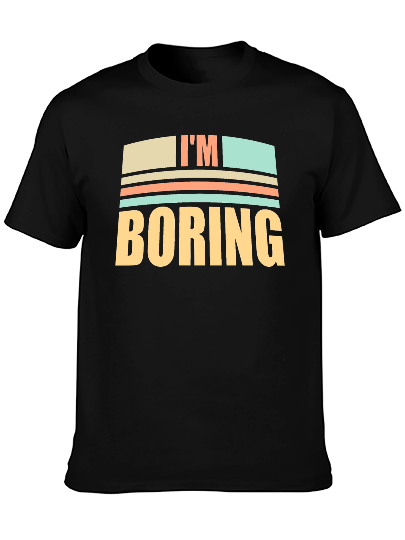 Black I'm Boring Graphic T-Shirt - Funny Novelty Tee view 3