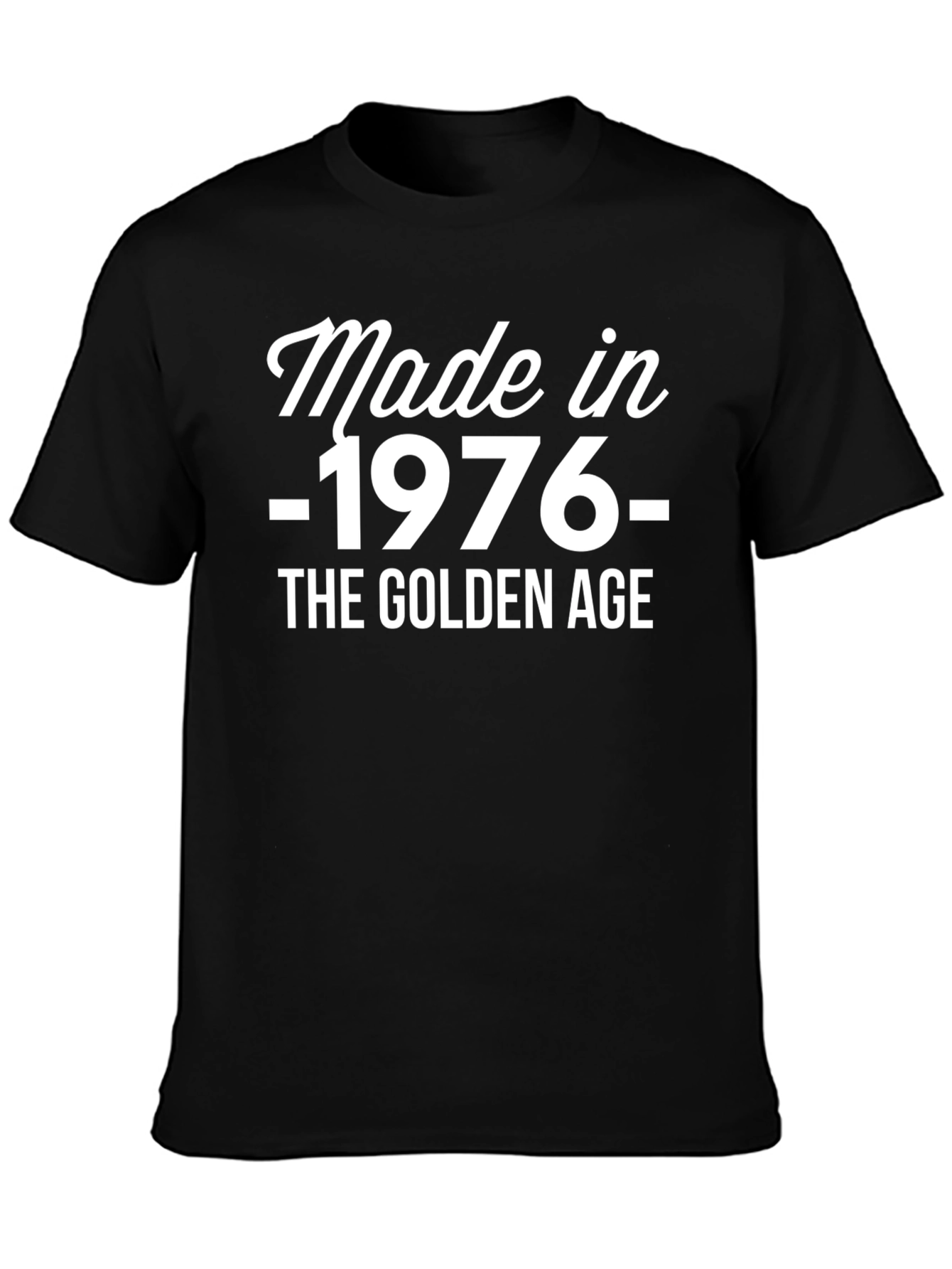 Black Made in 1976 T-Shirt - Golden Age Vintage Tee view 3