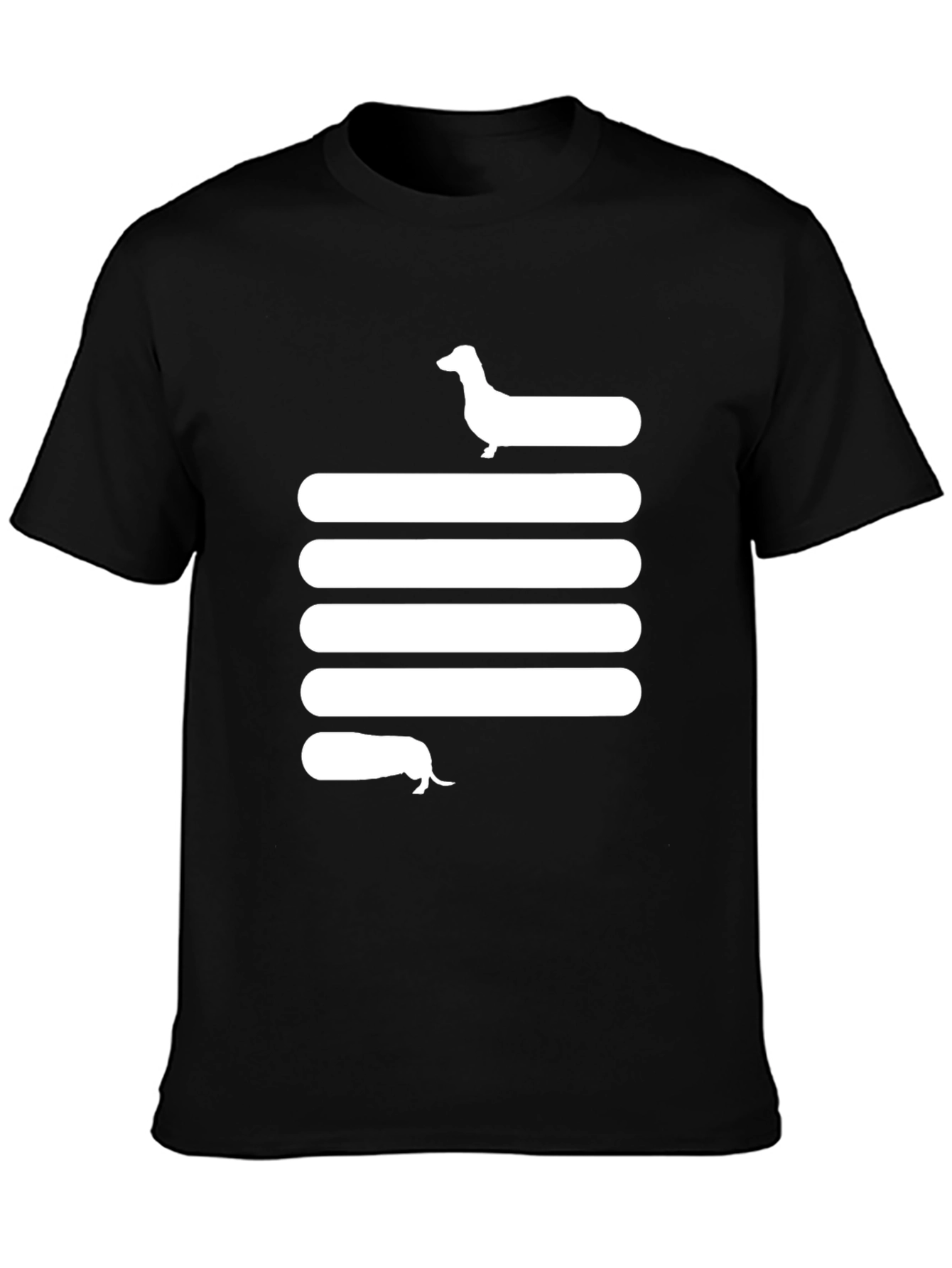 Black Dachshund Stripe Tee - Unique Dog Lover T-Shirt view 3