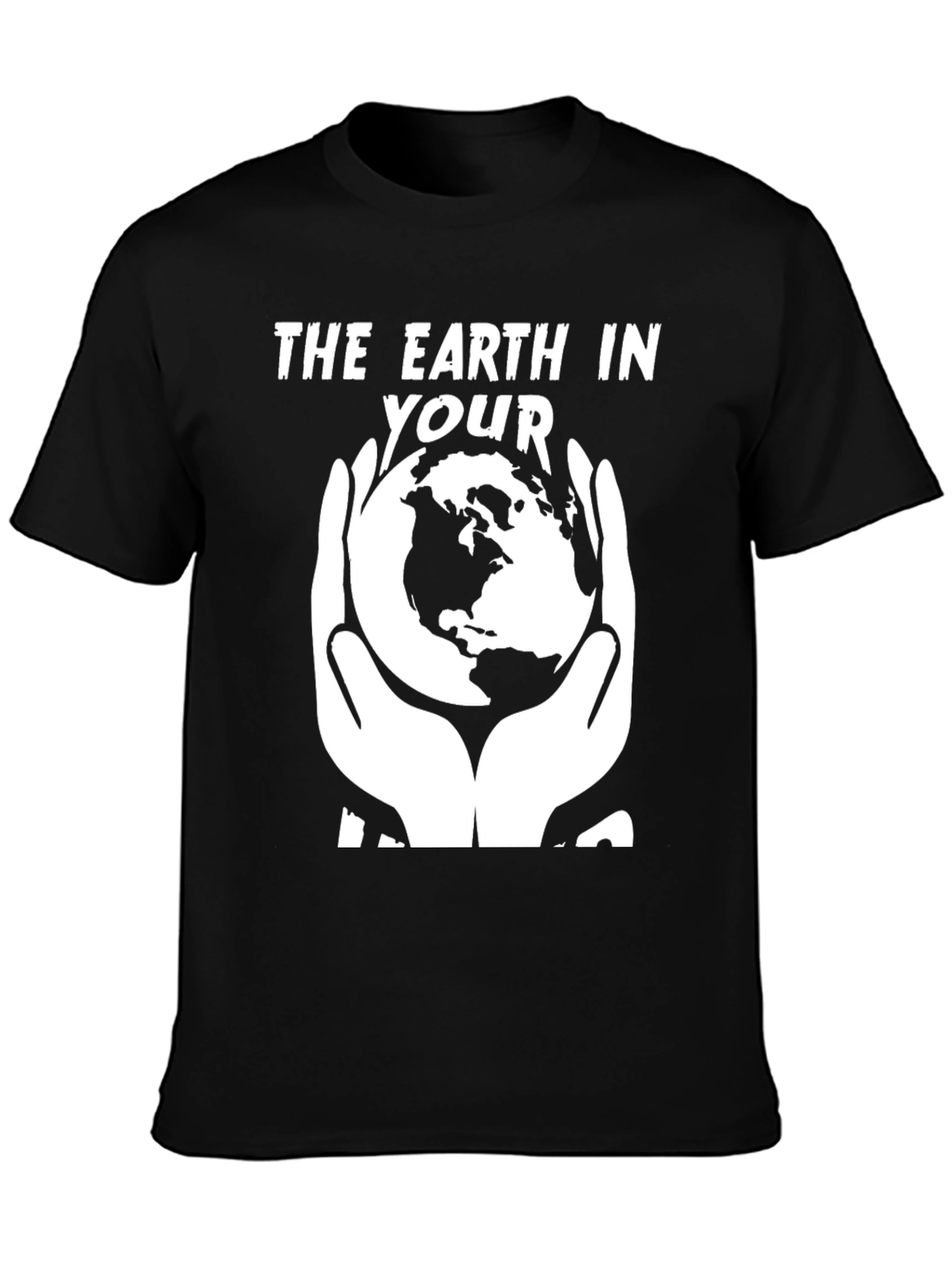 Black The Earth in Your Hands Graphic Tee - Black view 3