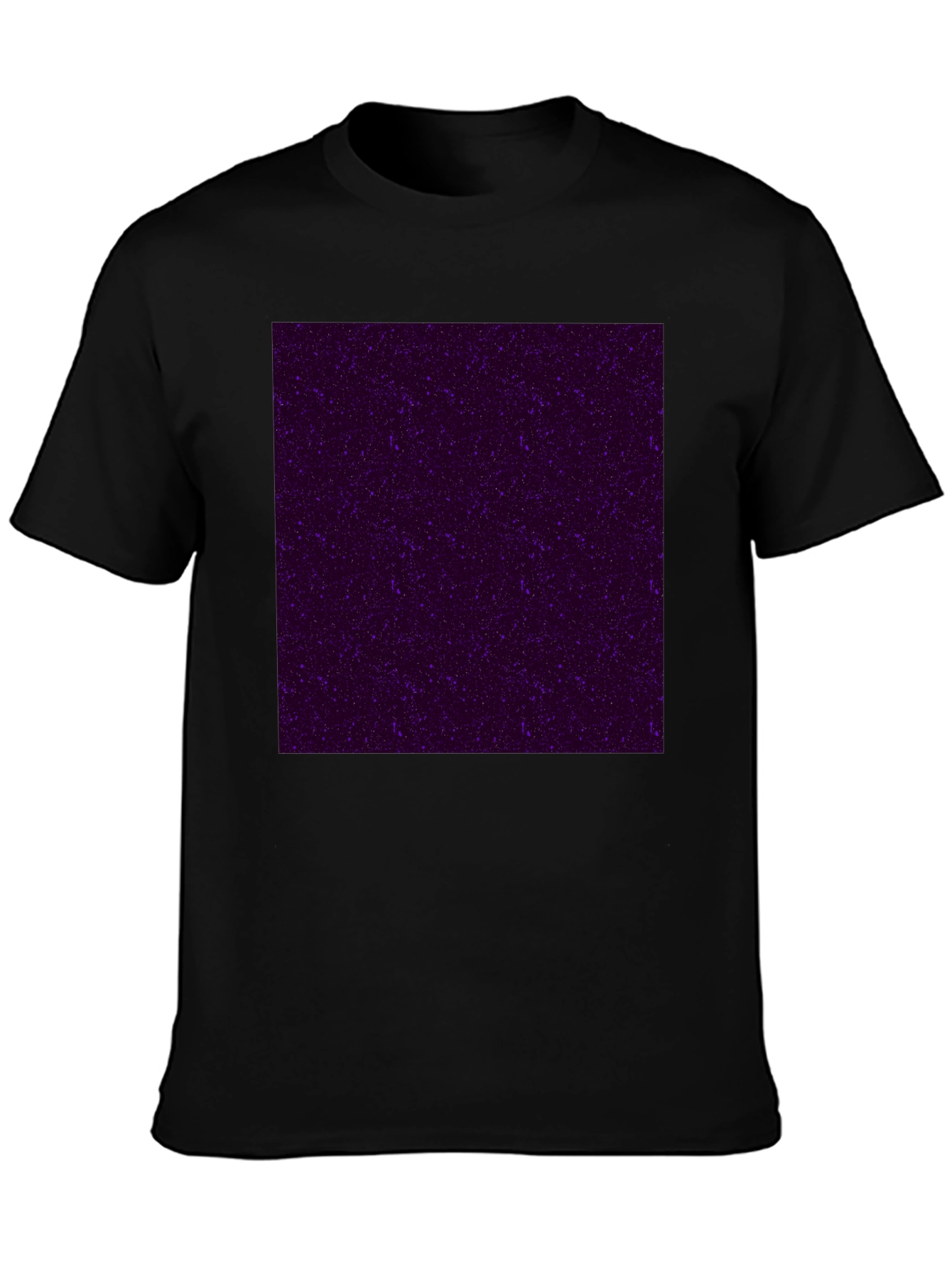 Black Galaxy Print Black Crew Neck T-Shirt view 3
