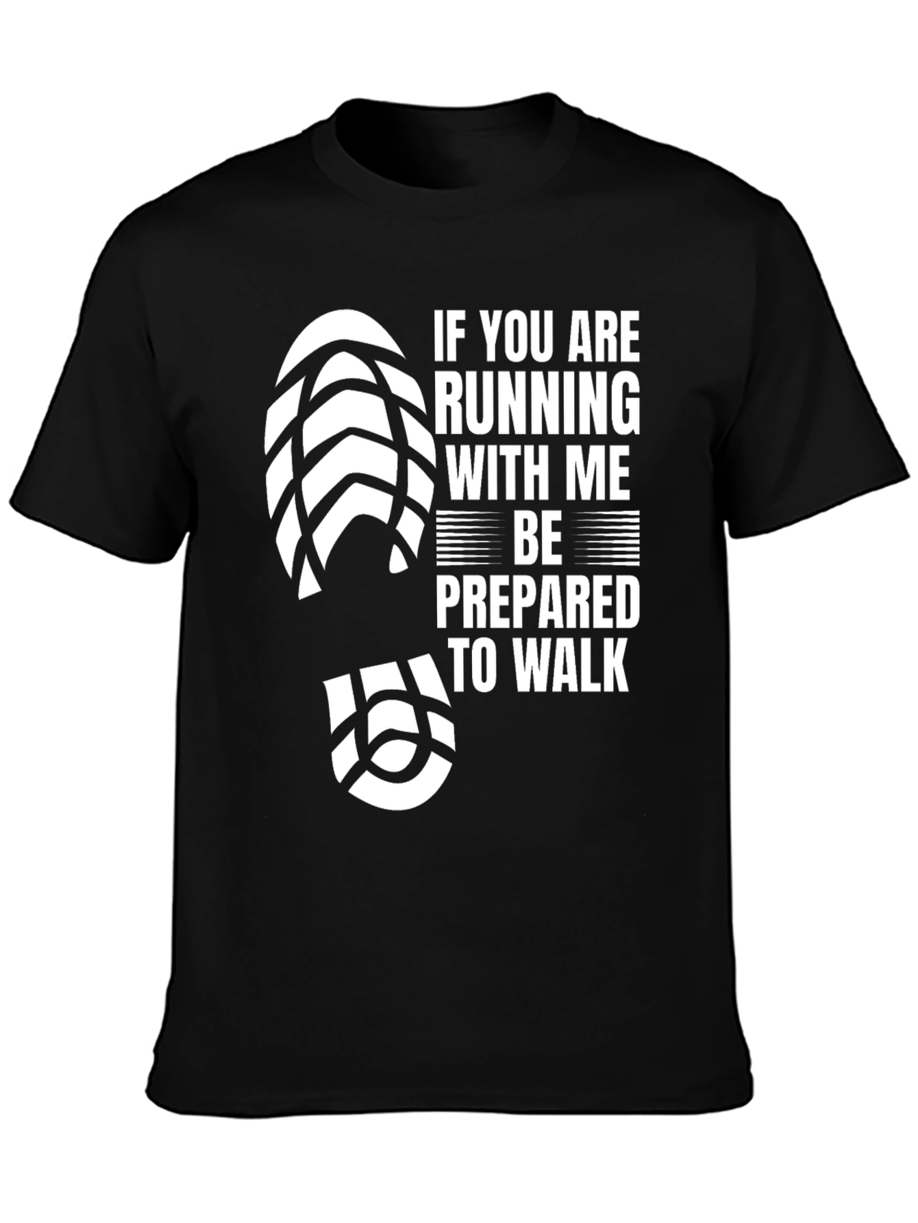 Black Running Humor T-Shirt - Be Prepared to Walk view 3