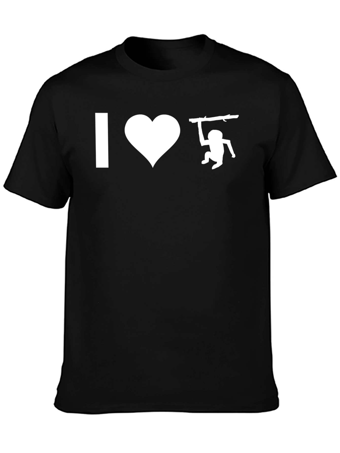 Black I Heart Monkeys Graphic Tee - Black Cotton T-Shirt view 3