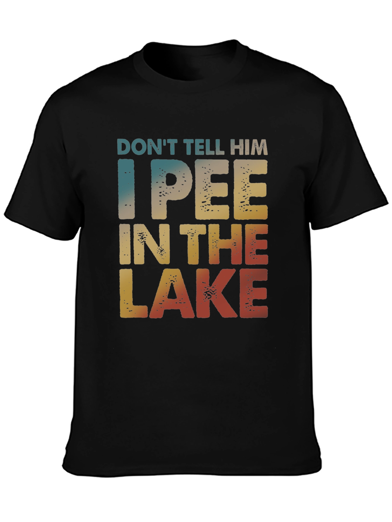 Black I Pee In The Lake Funny T-Shirt view 3