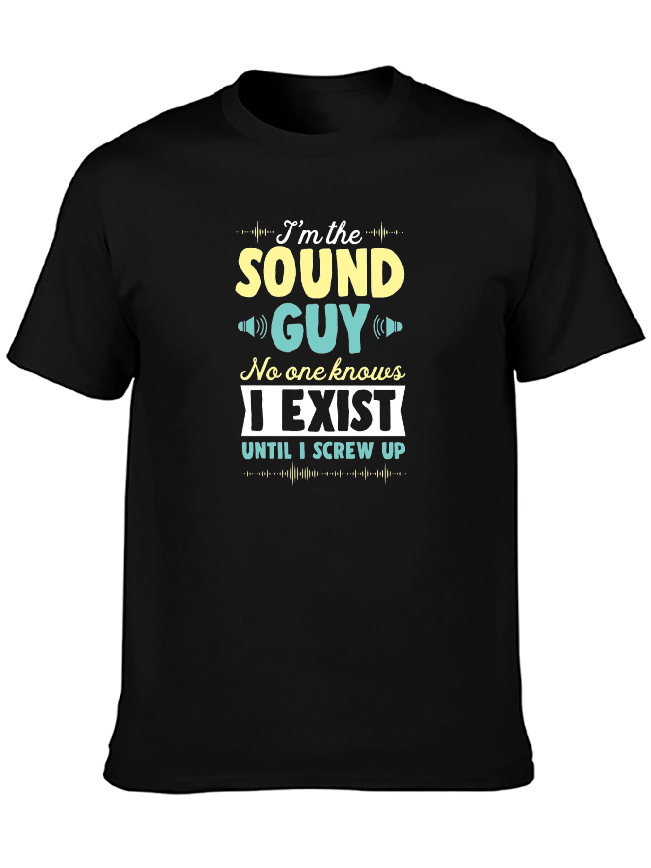 Black Sound Guy T-Shirt - Funny Audio Engineer Tee view 3