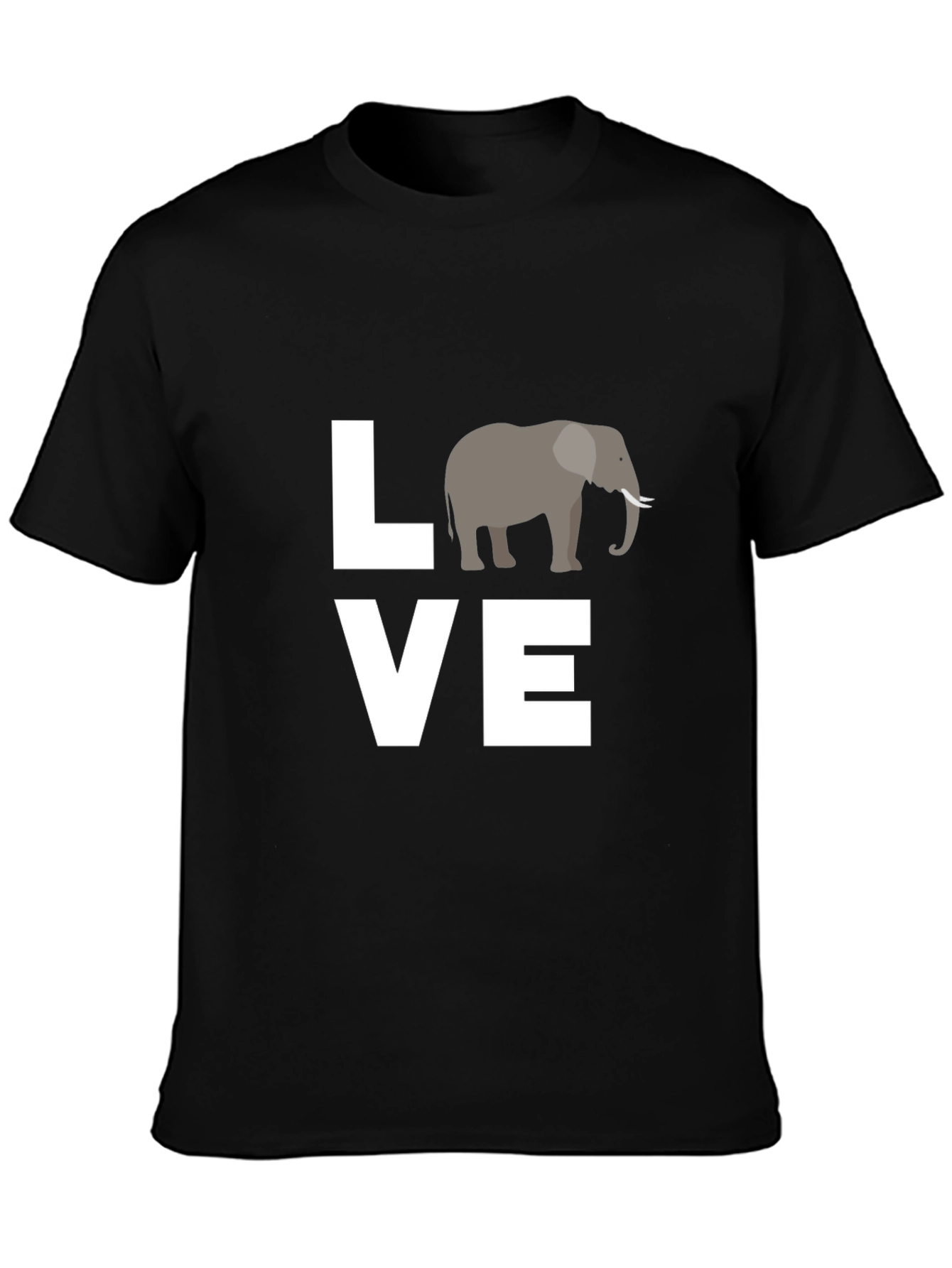 Black Love Elephants Black Graphic Tee view 3