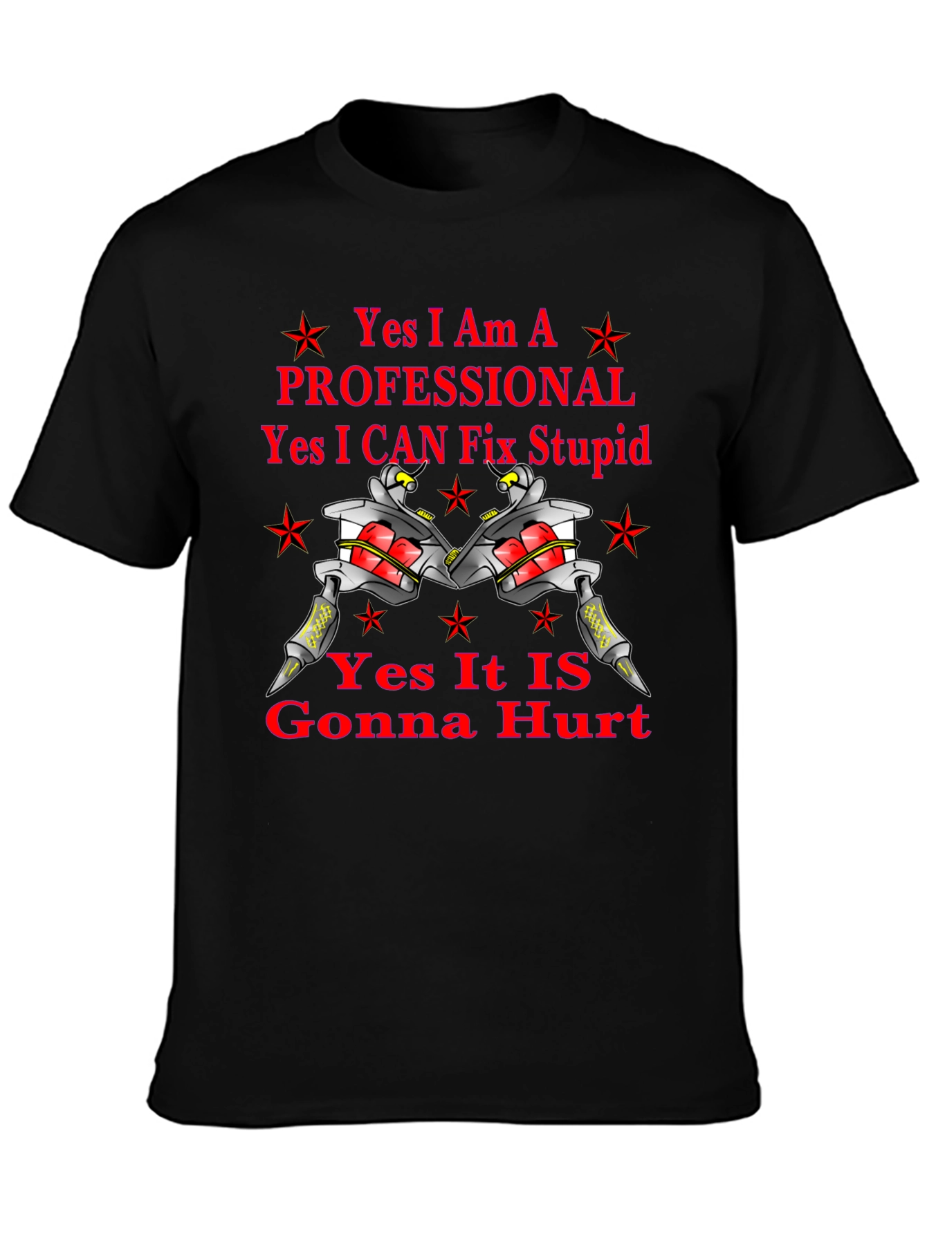 Black Tattoo Artist Humor Graphic T-Shirt view 3